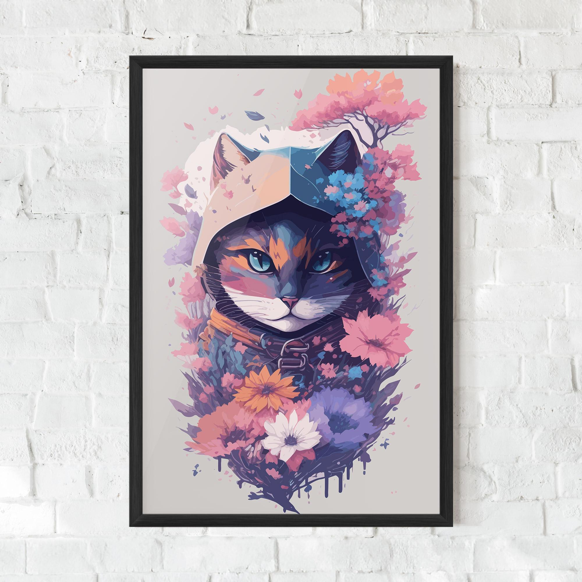 Plakat w Ramie Purple Cat mockup 0