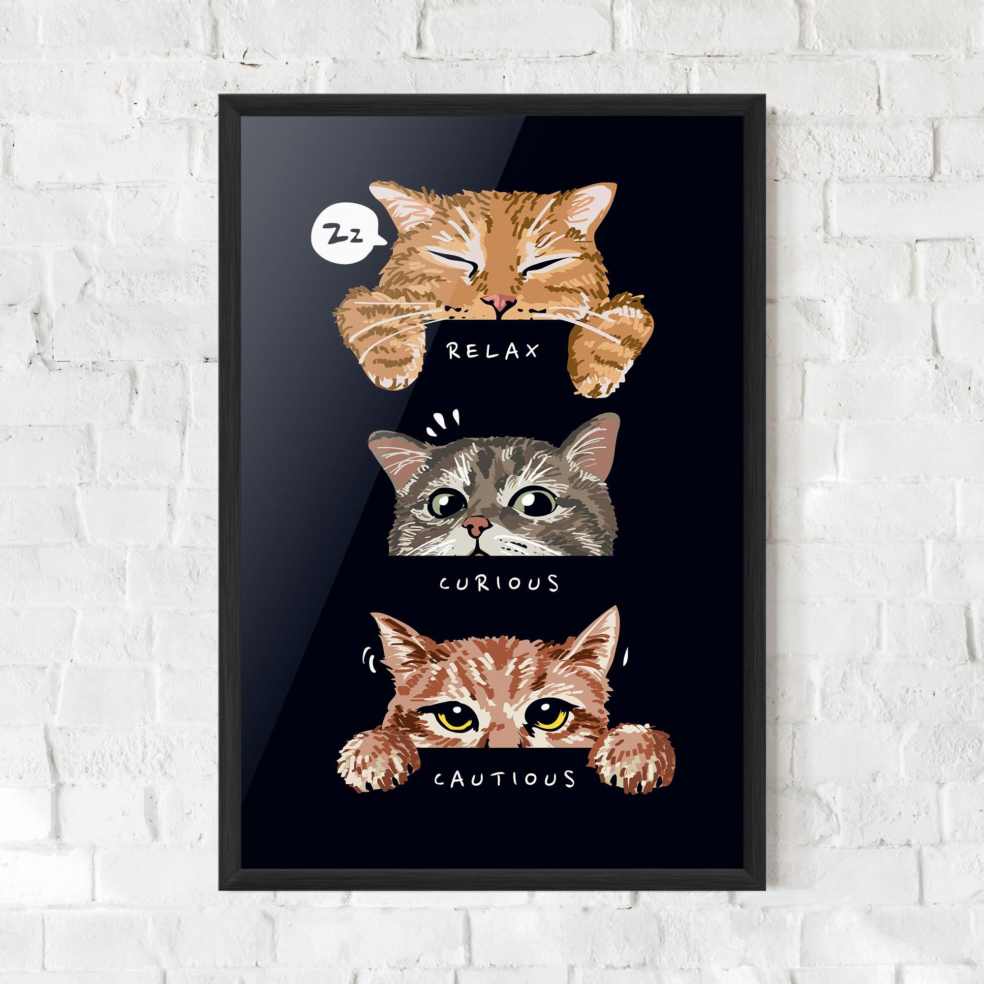 Plakat w Ramie Relax Cat mockup 0
