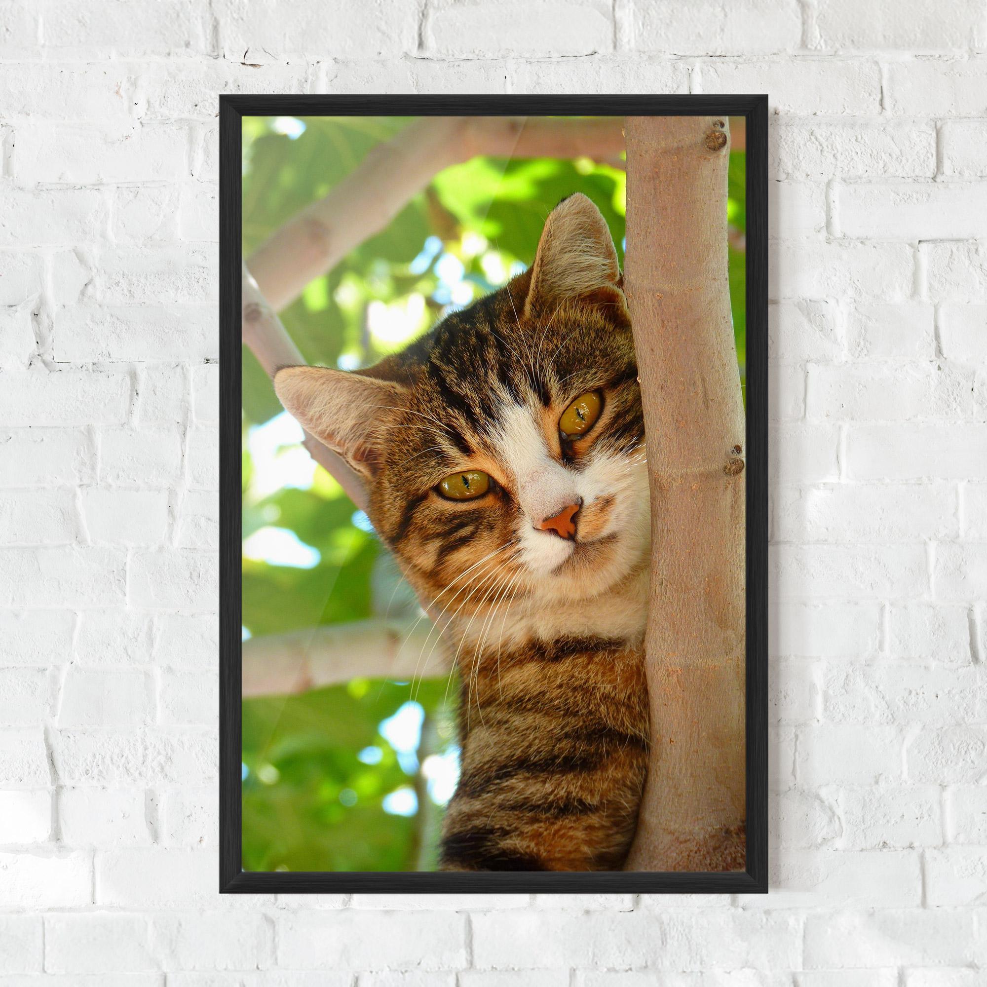 Plakat w Ramie Tree Cat mockup 0