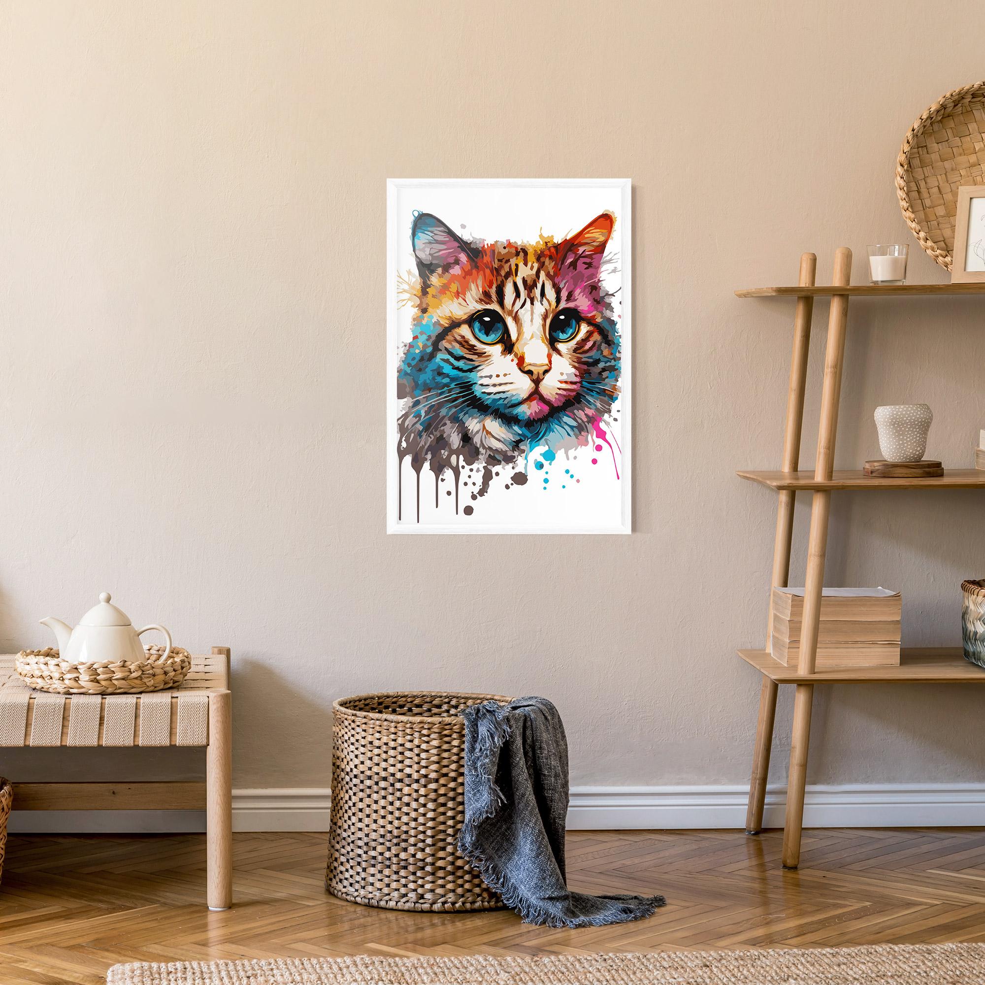 Plakat w Ramie Blue Eyes Cat mockup 9