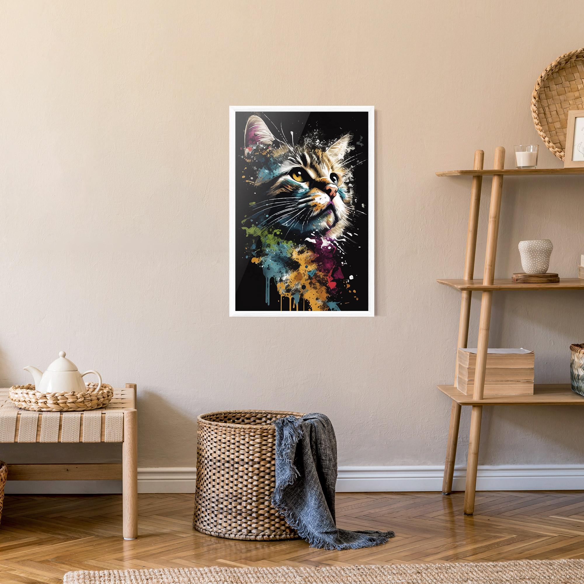 Plakat w Ramie Painted Cat mockup 9