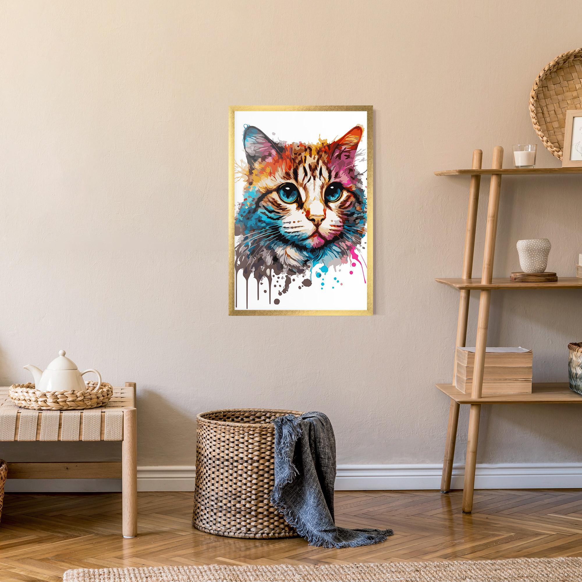 Plakat w Ramie Blue Eyes Cat mockup 9