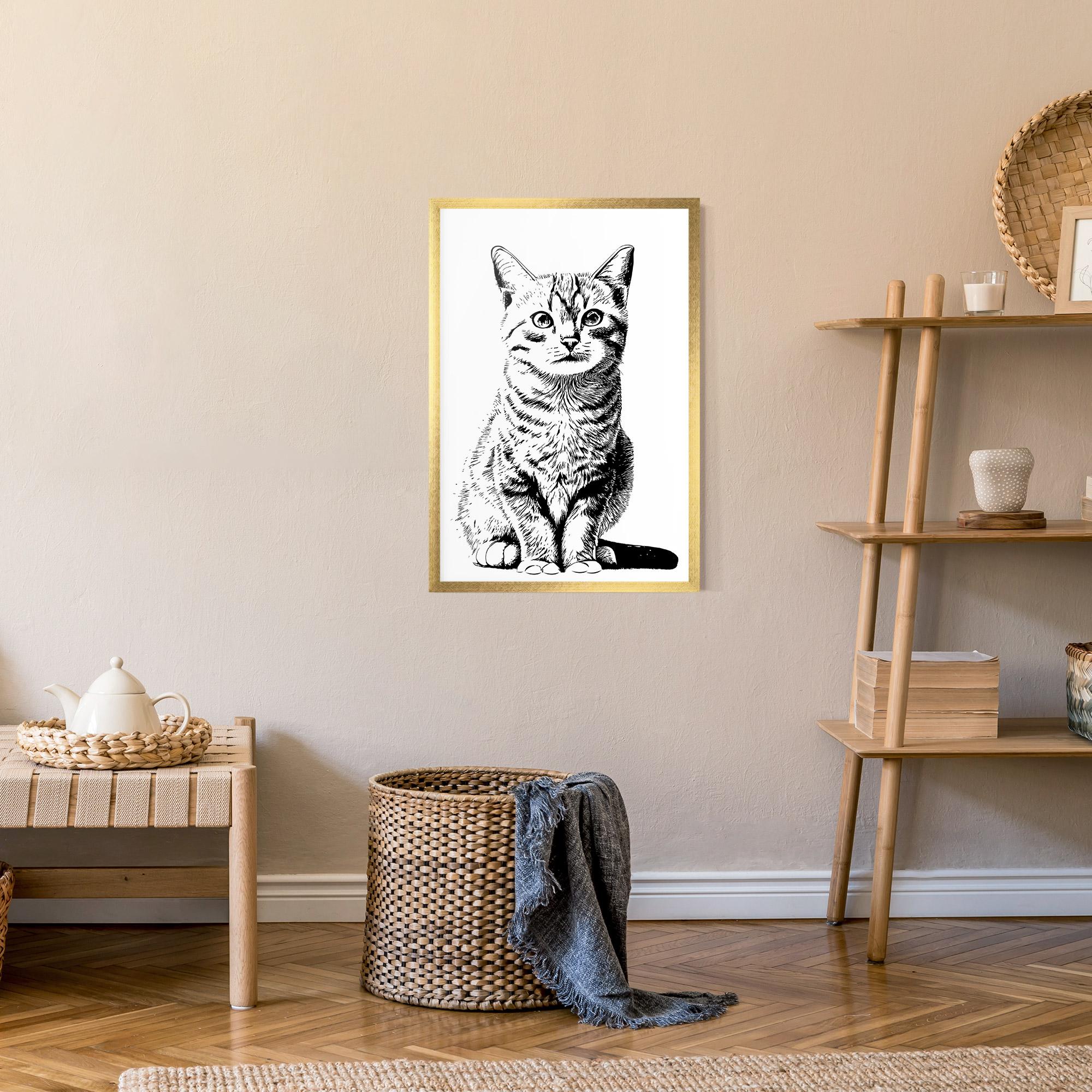 Plakat w Ramie Hand Drawn Cat mockup 9