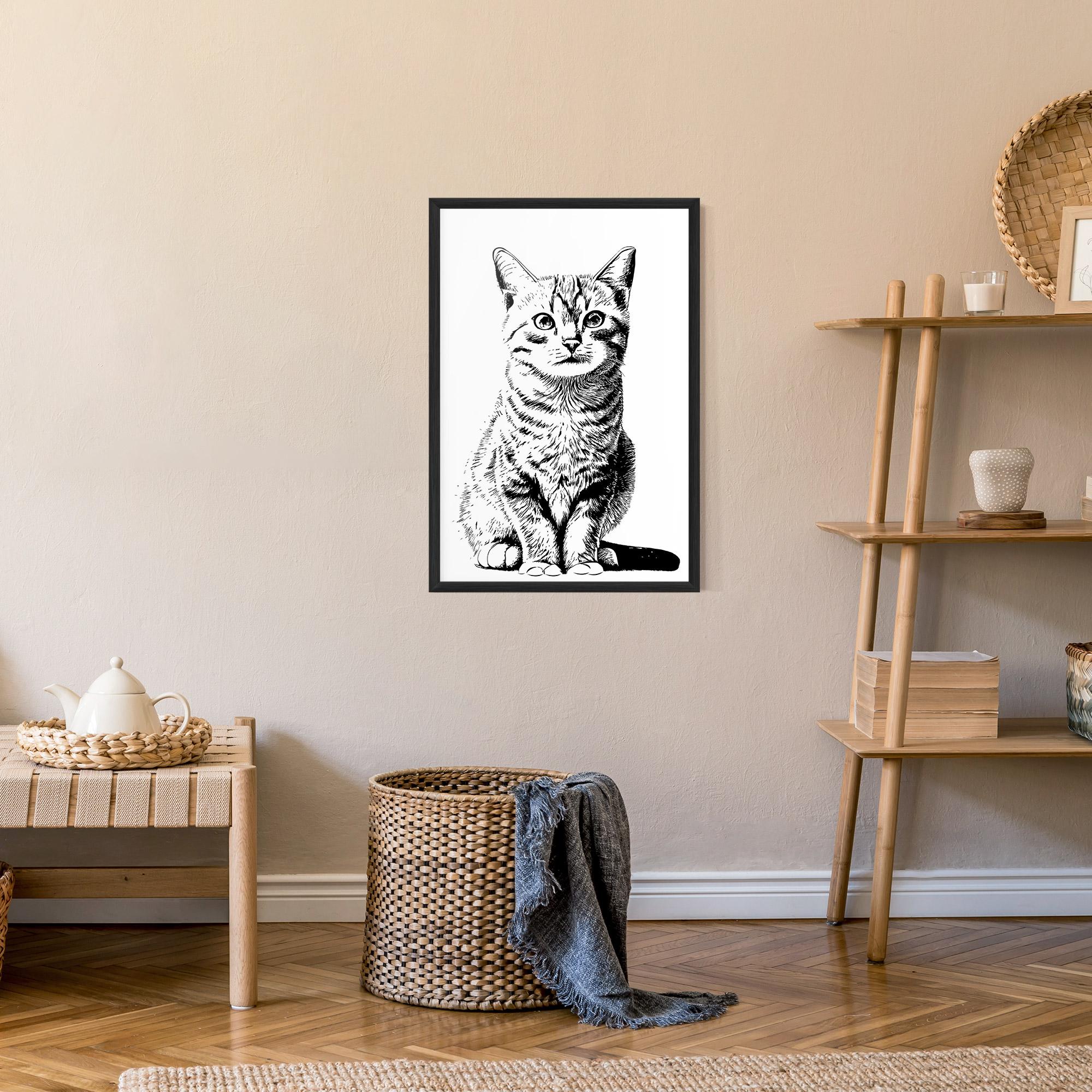 Plakat w Ramie Hand Drawn Cat mockup 9