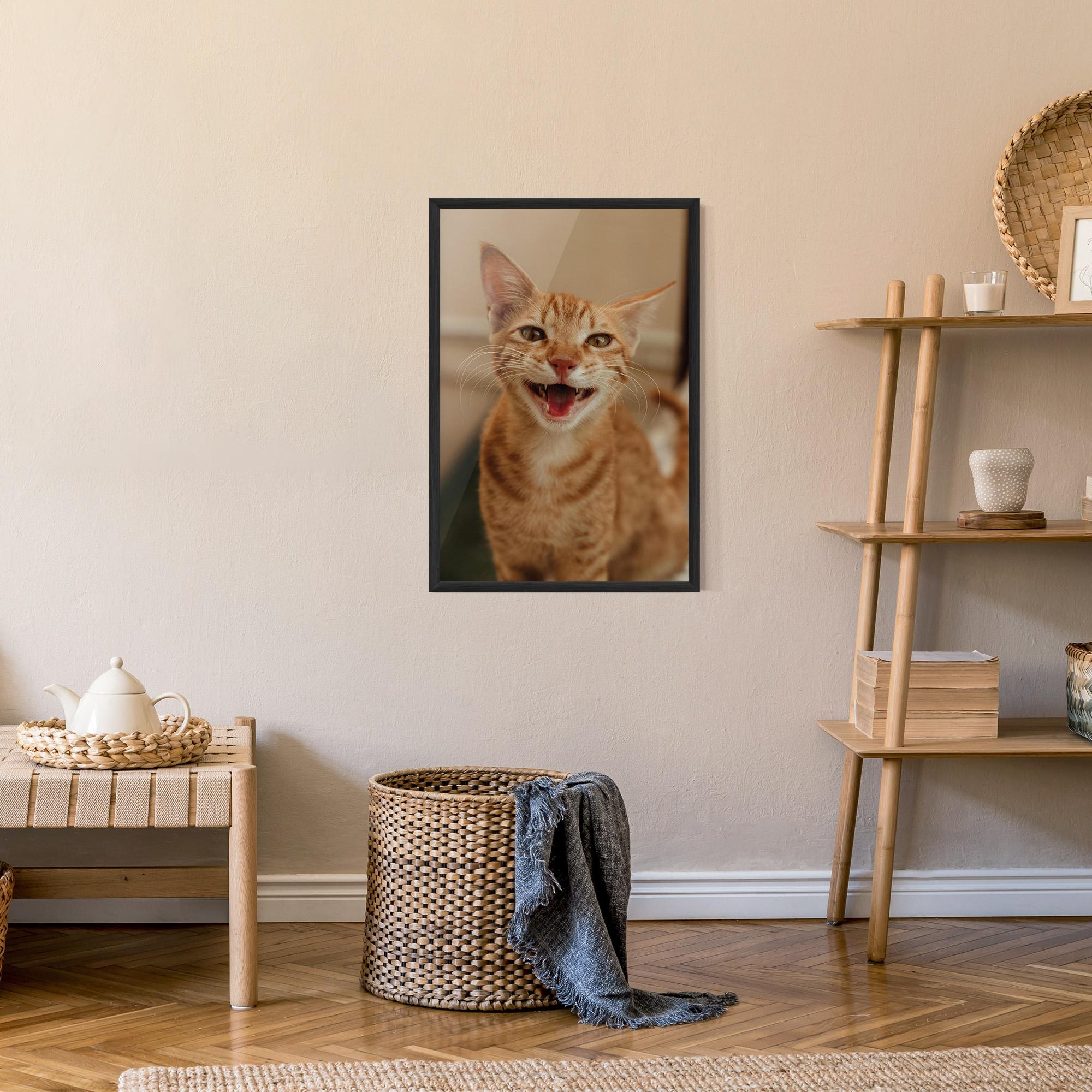 Plakat w Ramie Orange Cat Smiling mockup 9
