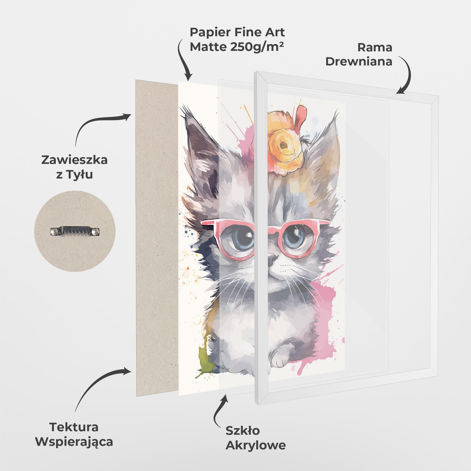 Plakat w Ramie Adorable Grey Cat mockup 1