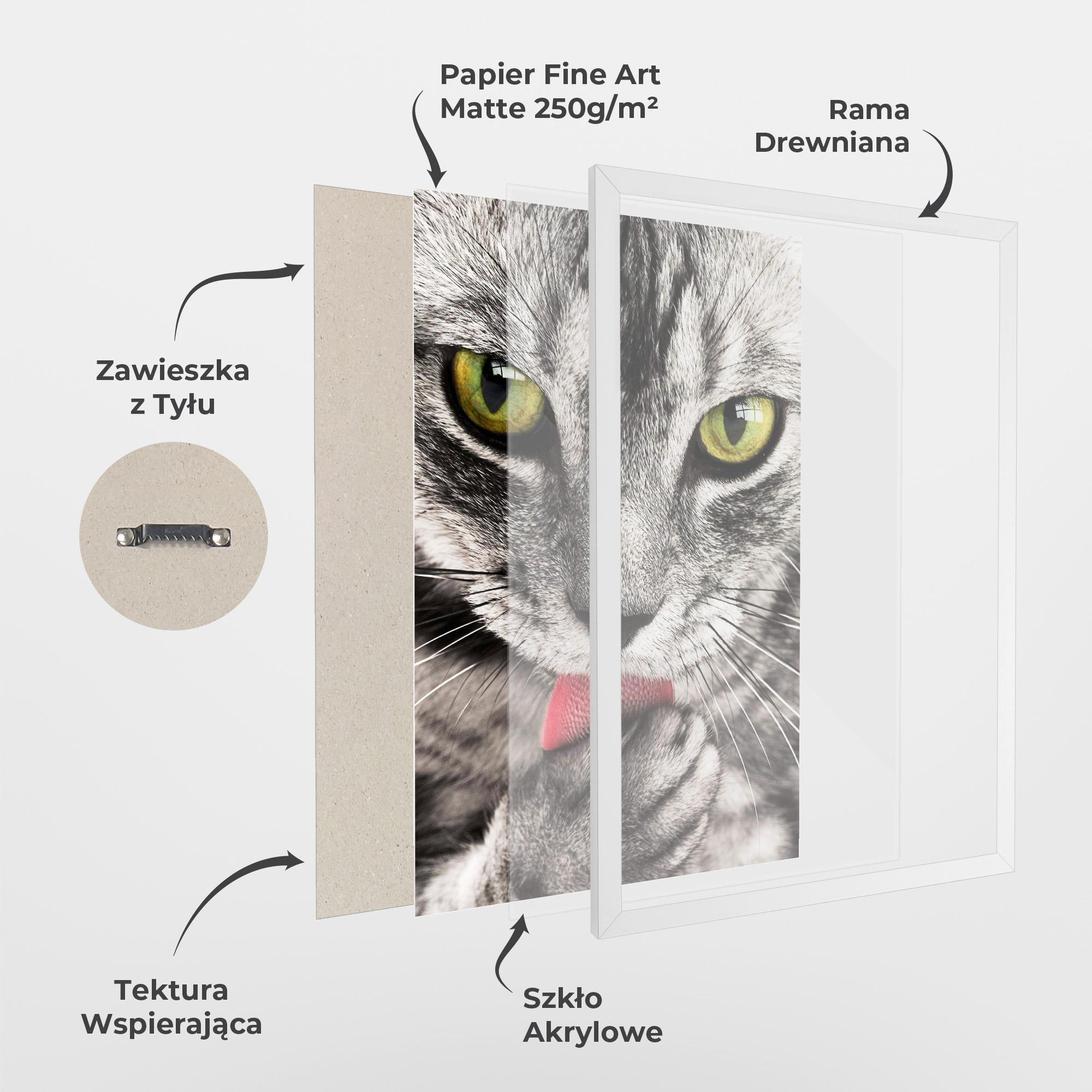 Plakat w Ramie Green Eyes Close Up Cat mockup 1