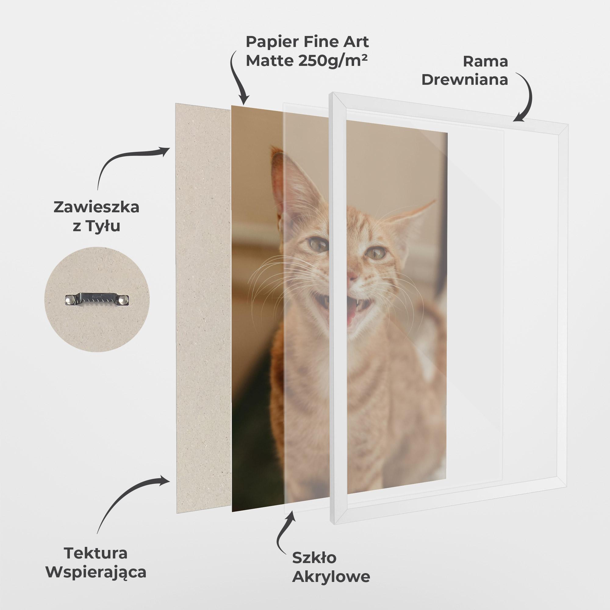 Plakat w Ramie Orange Cat Smiling mockup 1