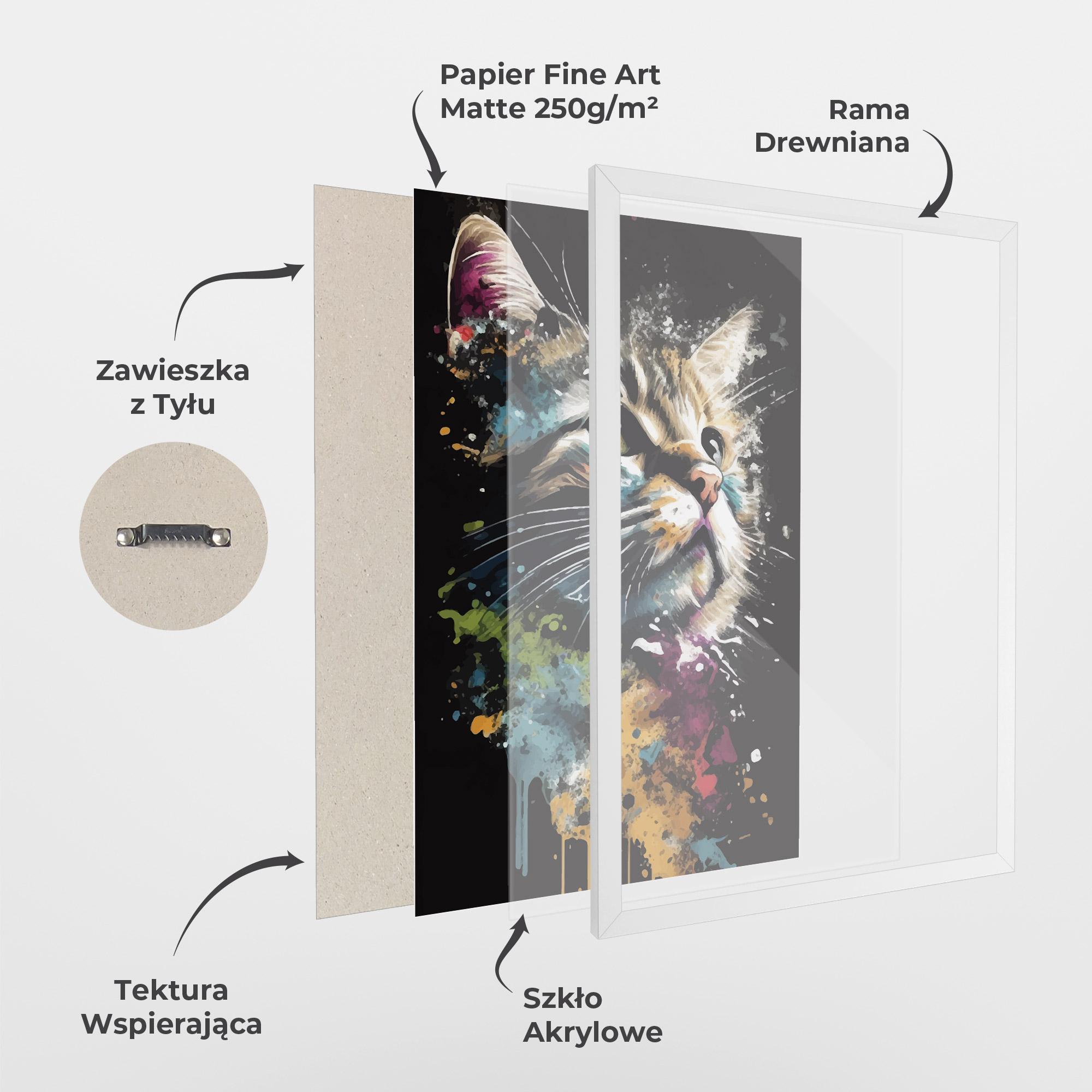 Plakat w Ramie Painted Cat mockup 1