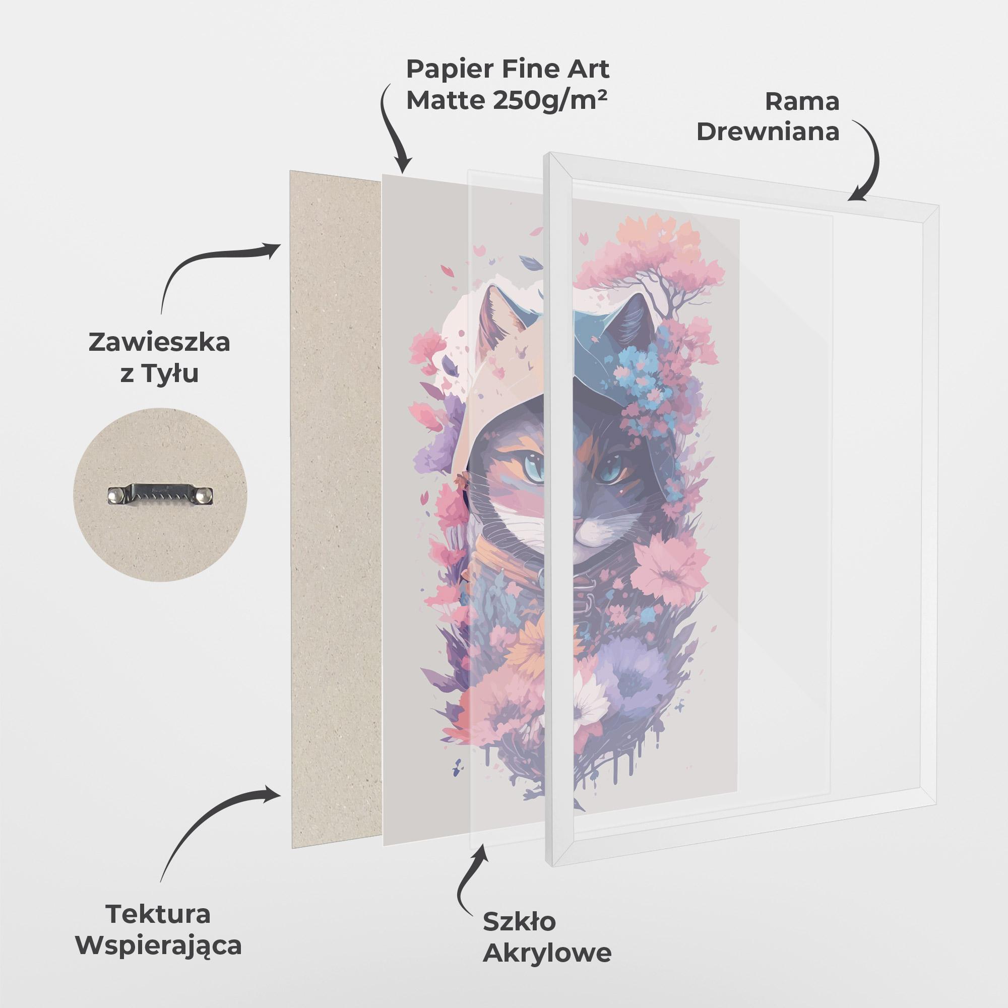 Plakat w Ramie Purple Cat mockup 1