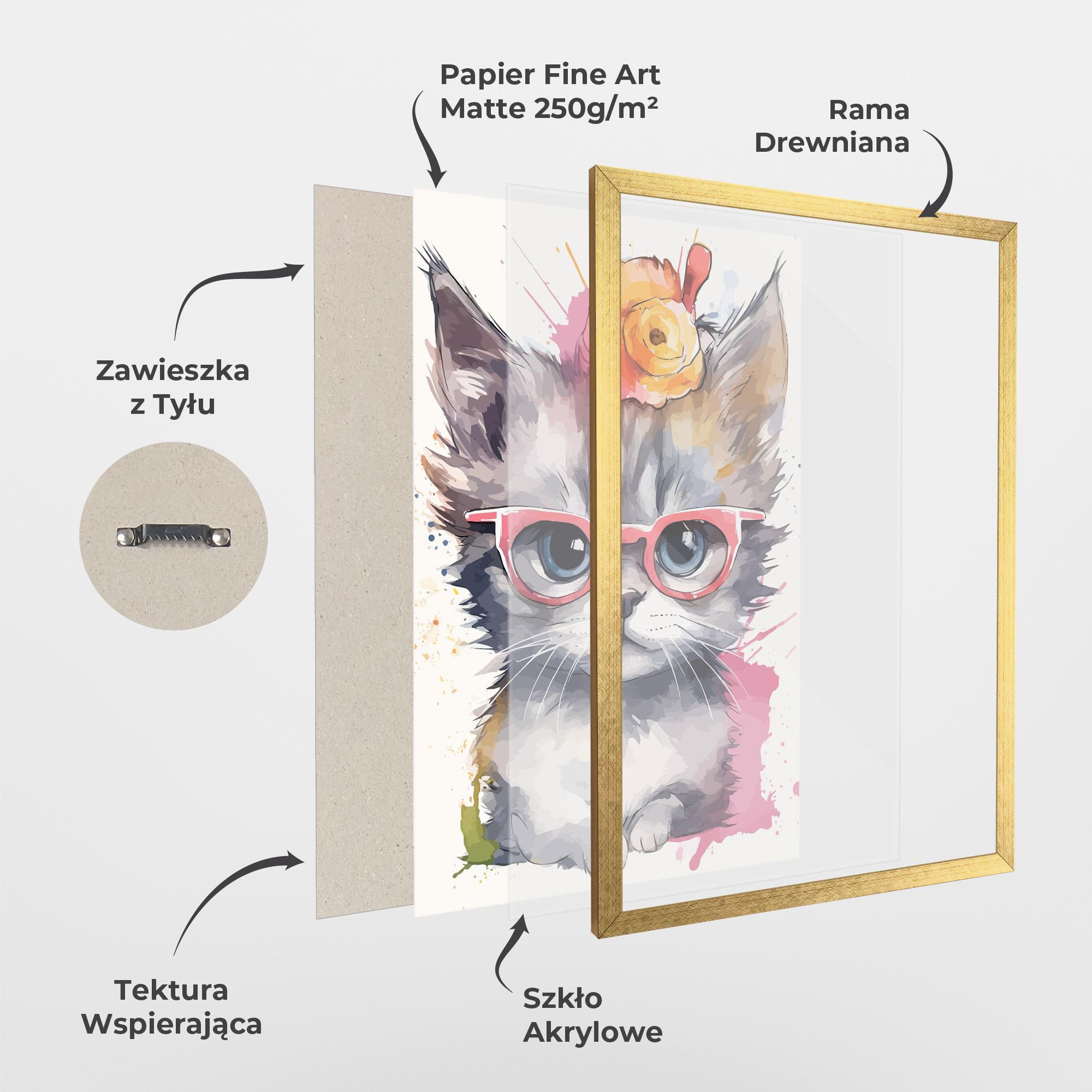 Plakat w Ramie Adorable Grey Cat mockup 1