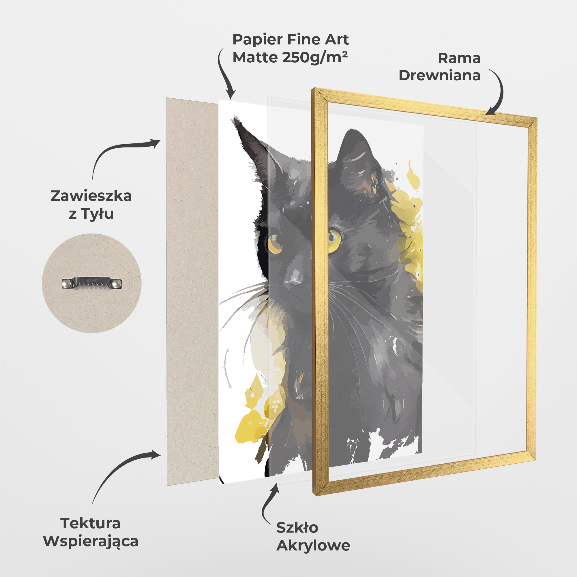 Plakat w Ramie Beautiful Black Cat mockup 1