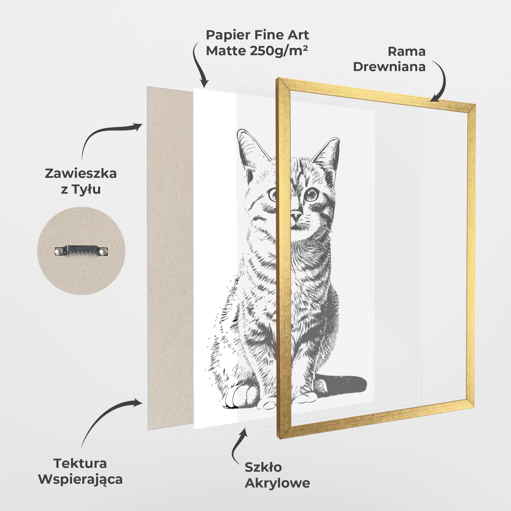 Plakat w Ramie Hand Drawn Cat mockup 1