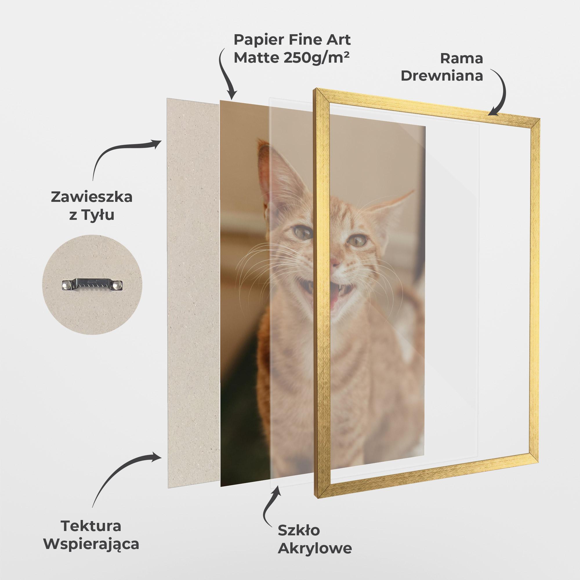 Plakat w Ramie Orange Cat Smiling mockup 1