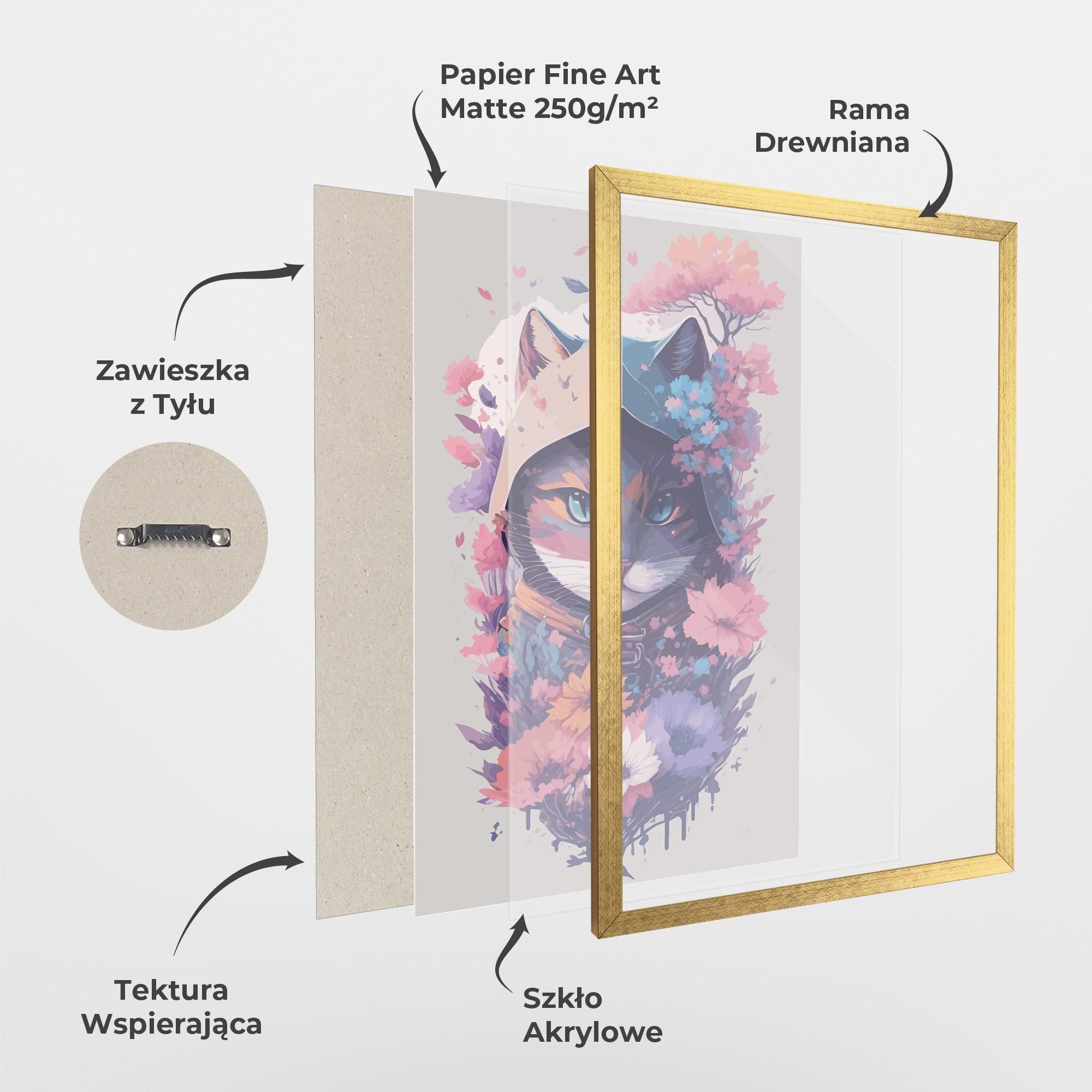 Plakat w Ramie Purple Cat mockup 1