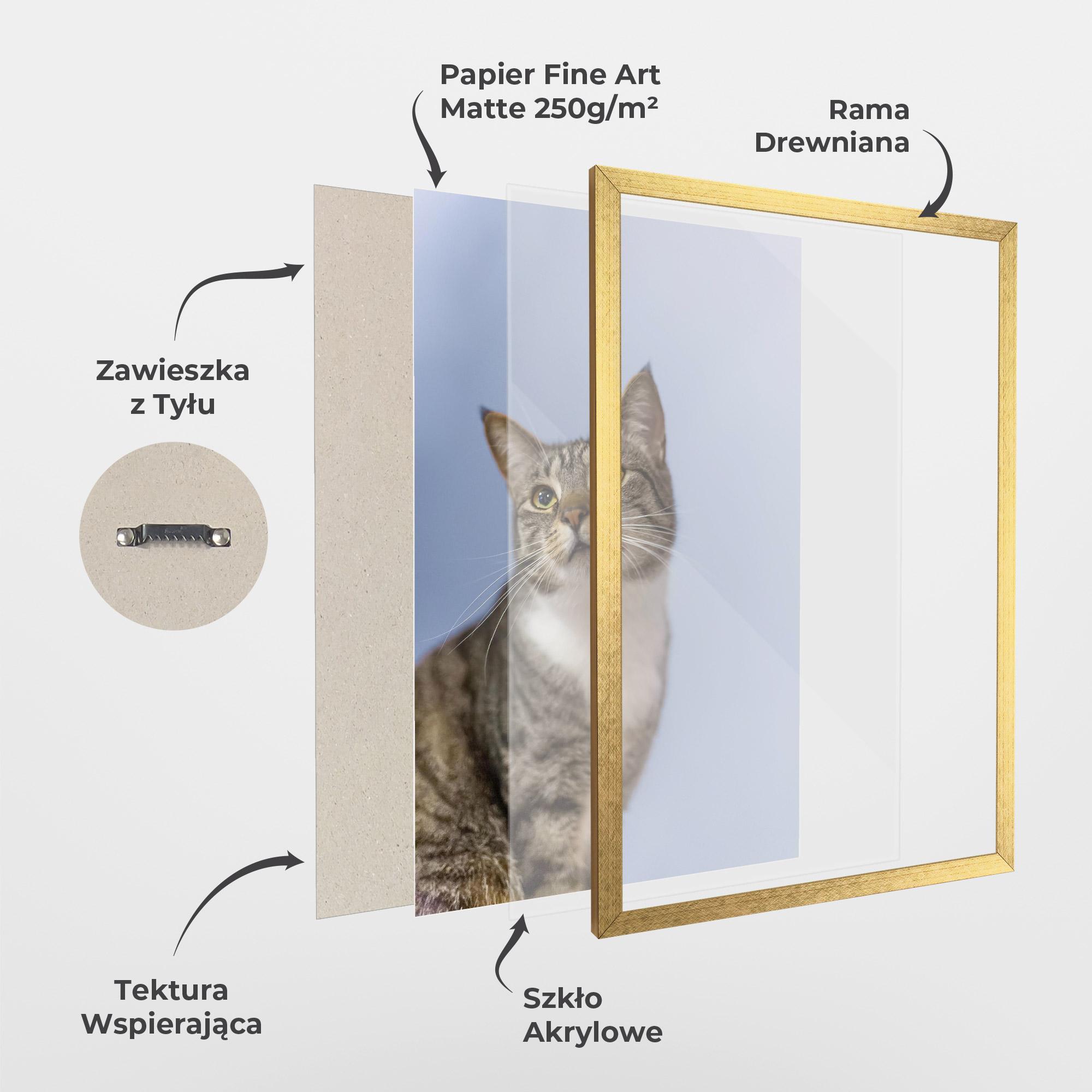 Plakat w Ramie Yellow Eyes Cat mockup 1