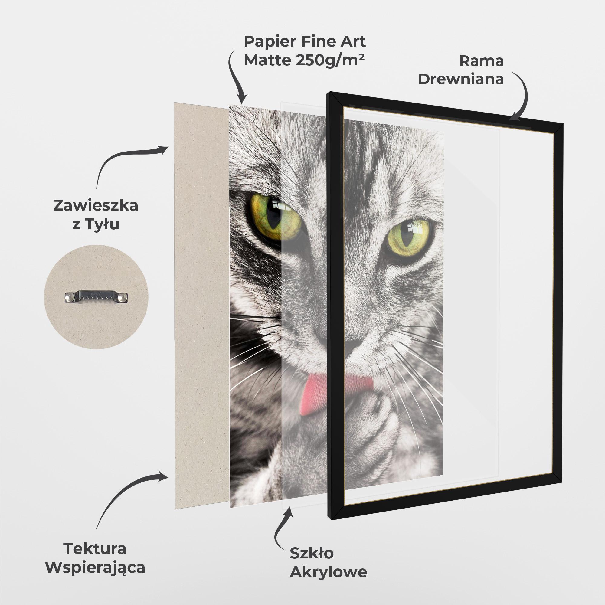 Plakat w Ramie Green Eyes Close Up Cat mockup 1