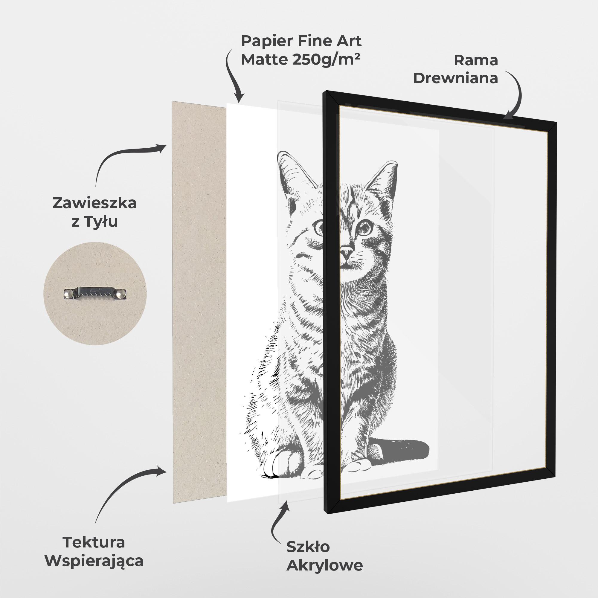 Plakat w Ramie Hand Drawn Cat mockup 1