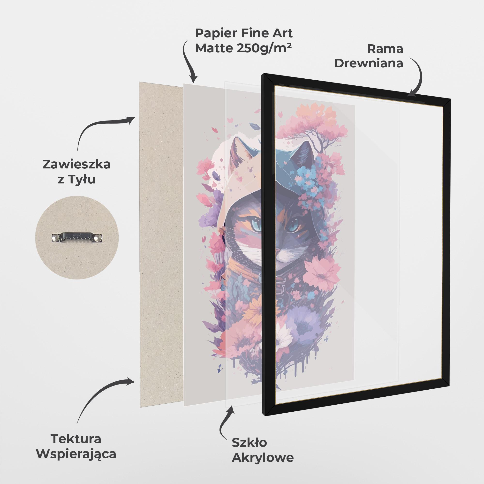 Plakat w Ramie Purple Cat mockup 1