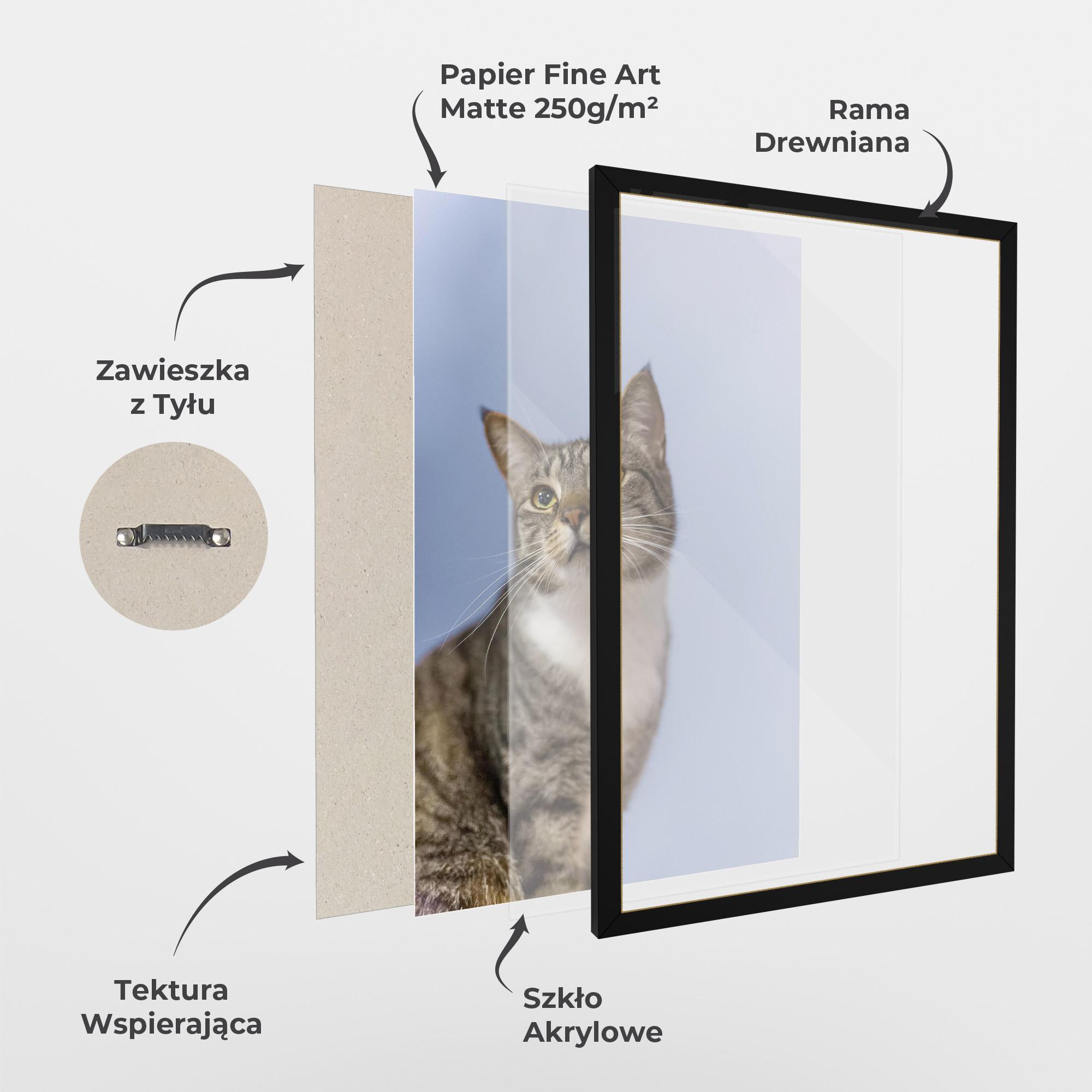 Plakat w Ramie Yellow Eyes Cat mockup 1