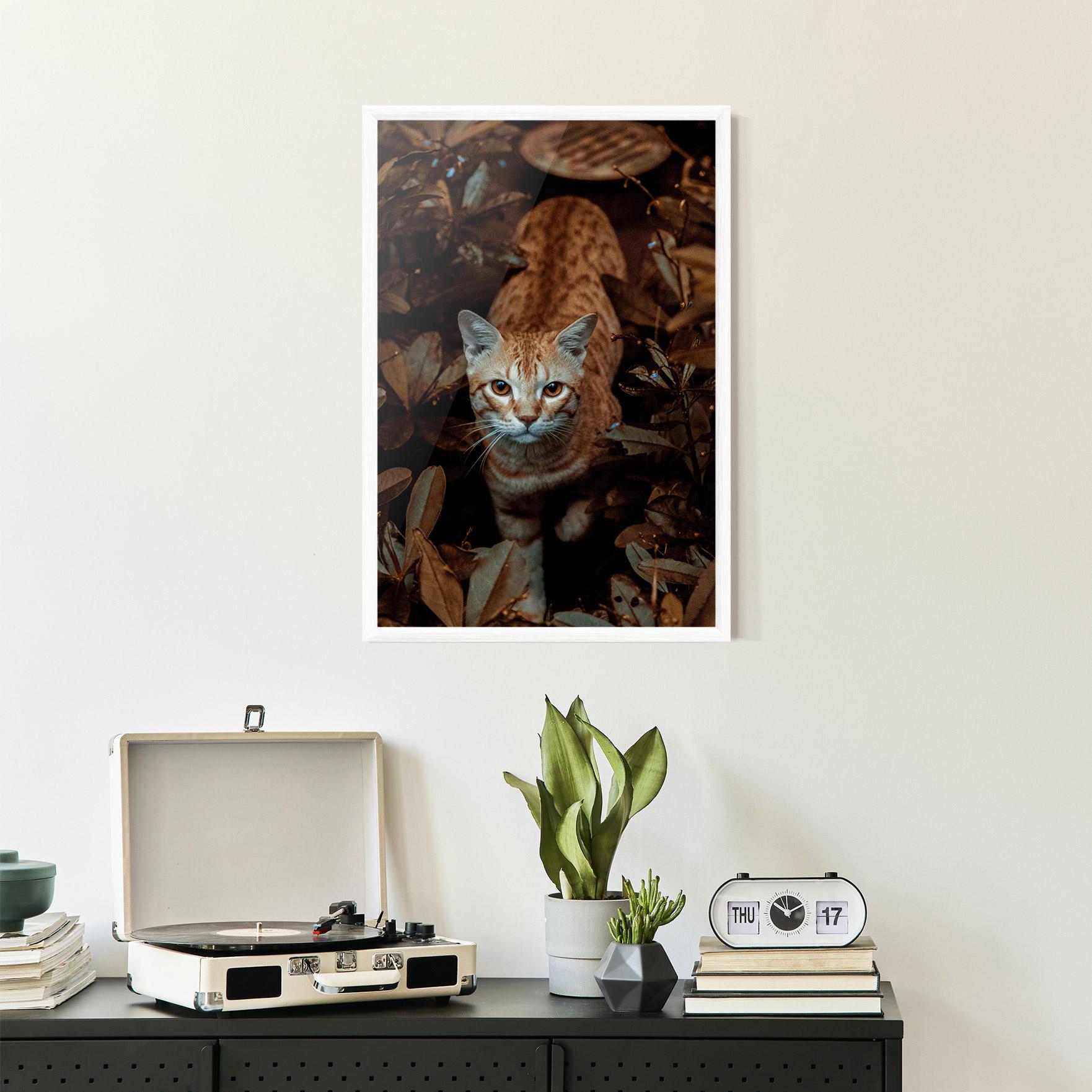 Plakat w Ramie Autumn Orange Cat mockup 2