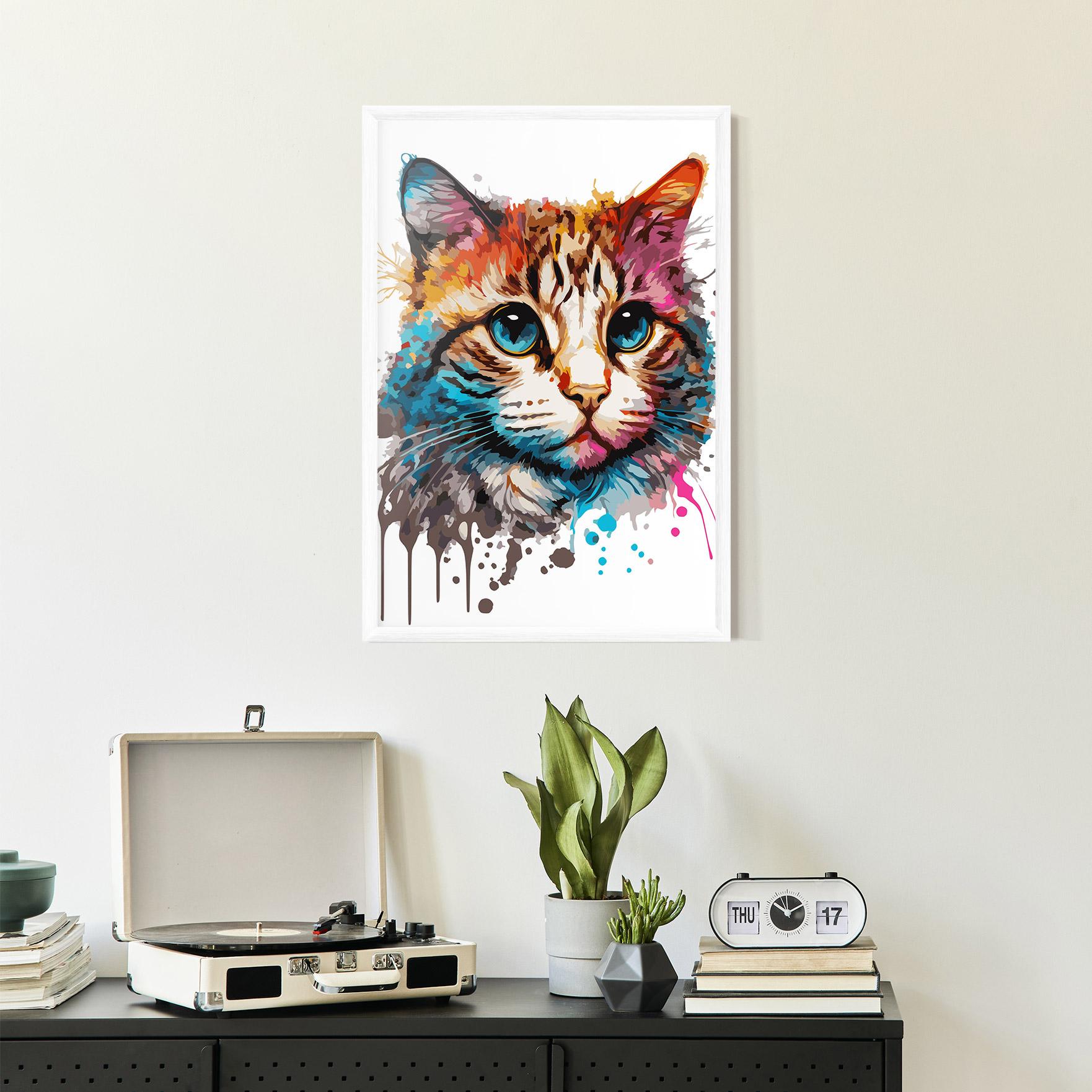 Plakat w Ramie Blue Eyes Cat mockup 2