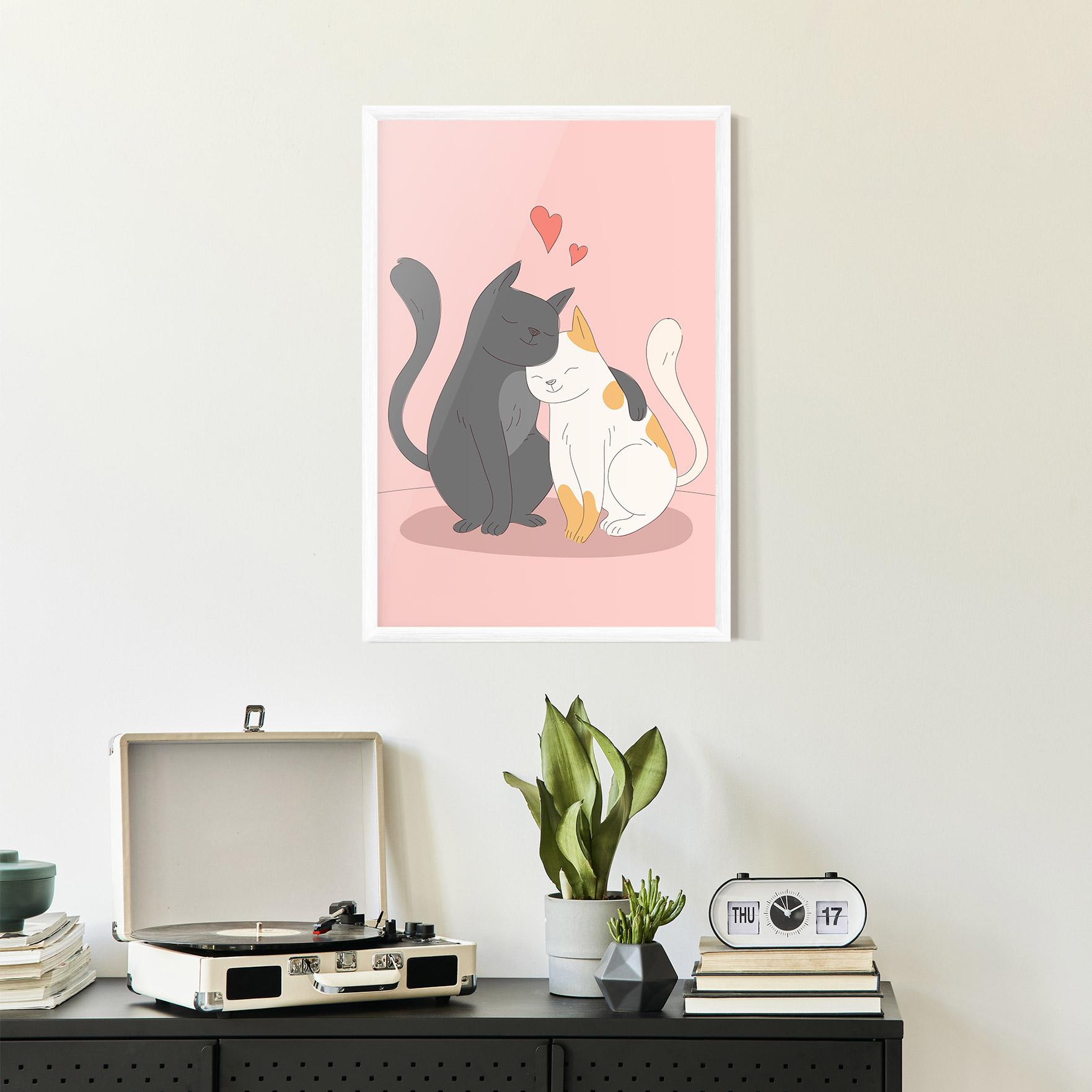 Plakat w Ramie Lover Cats mockup 2