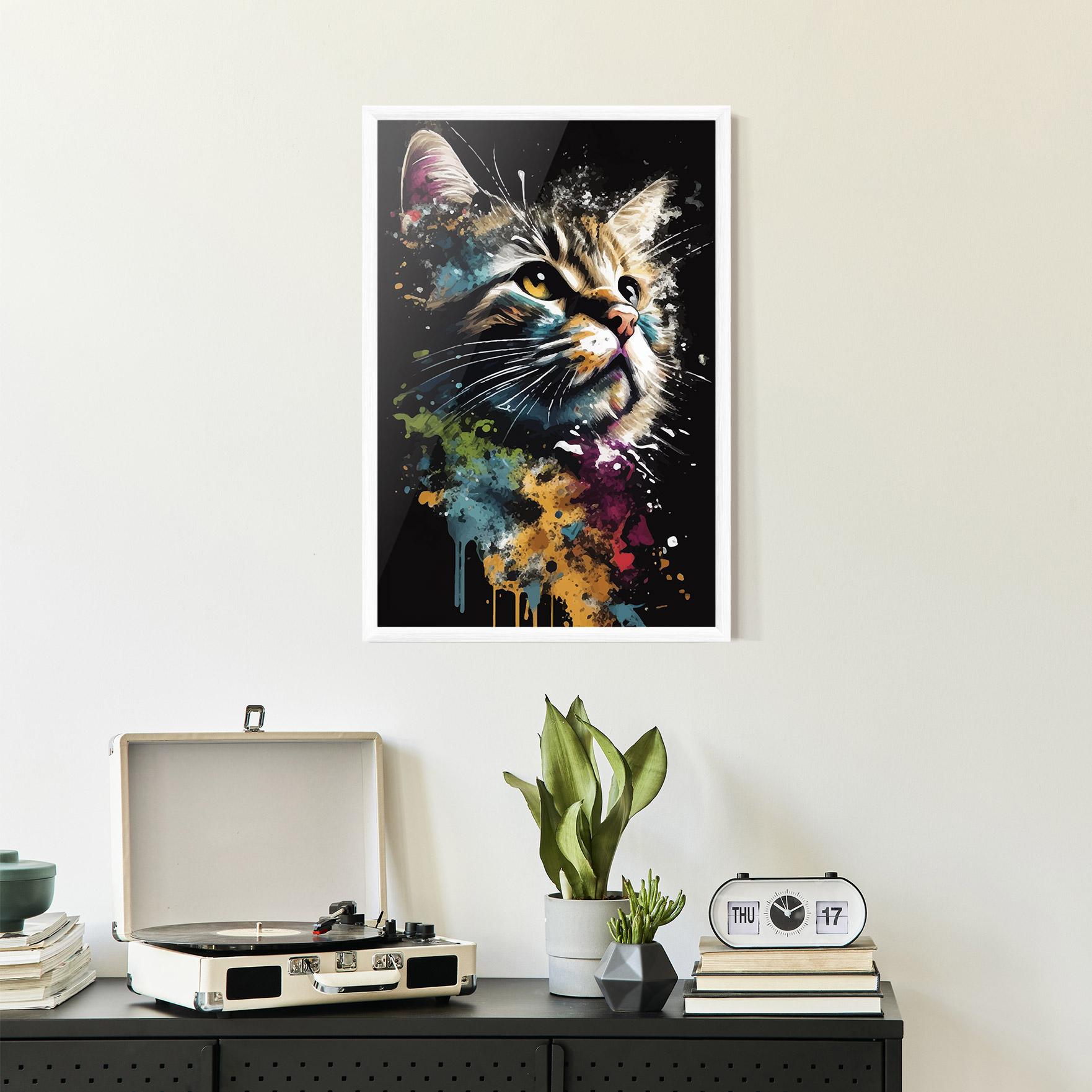 Plakat w Ramie Painted Cat mockup 2