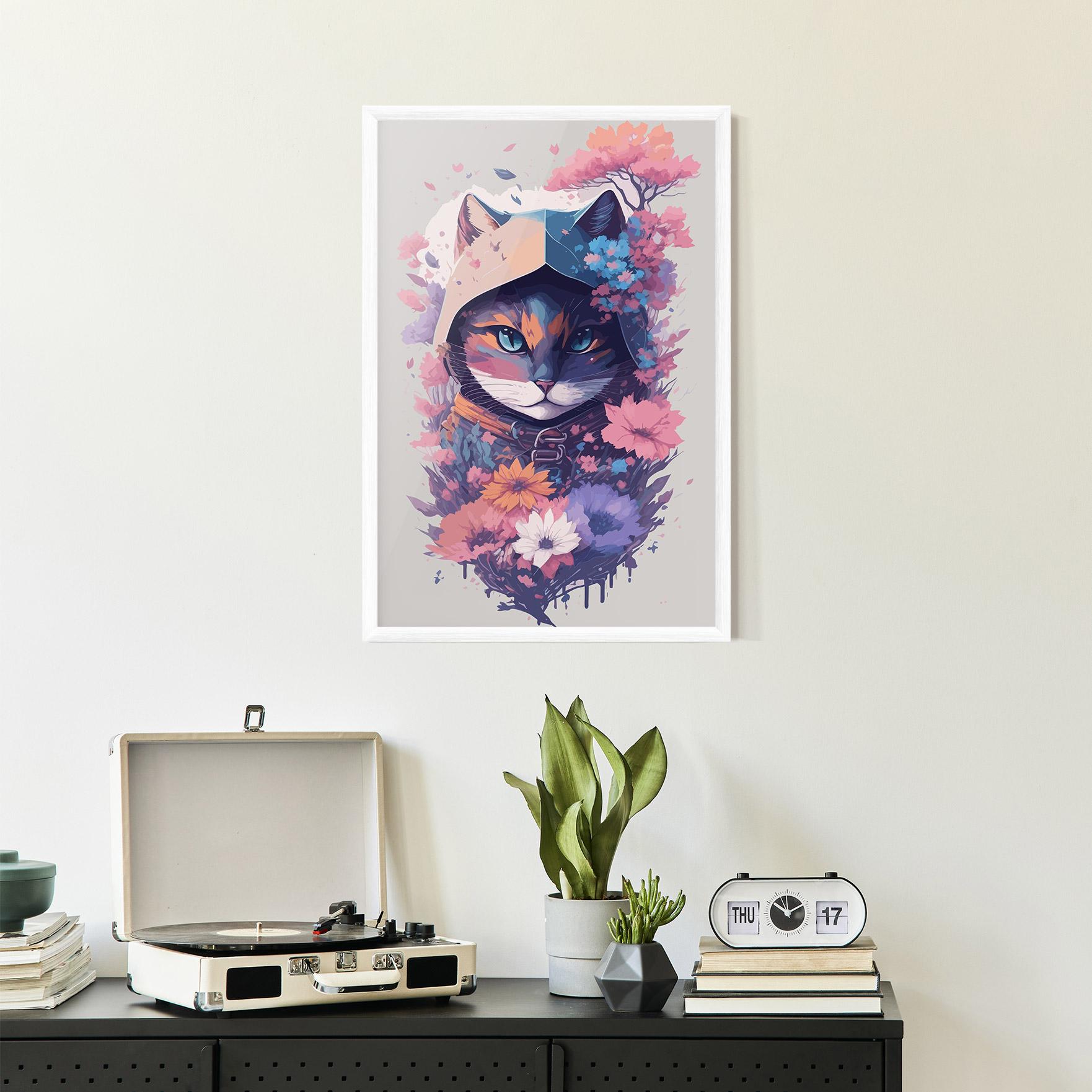 Plakat w Ramie Purple Cat mockup 2