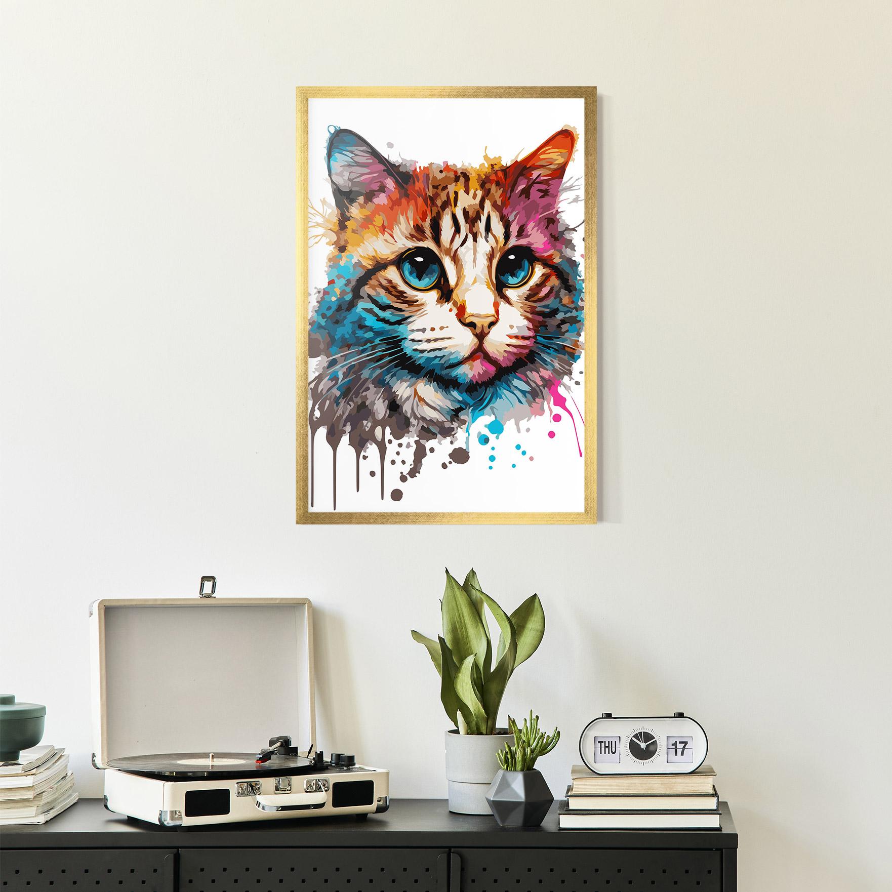 Plakat w Ramie Blue Eyes Cat mockup 2
