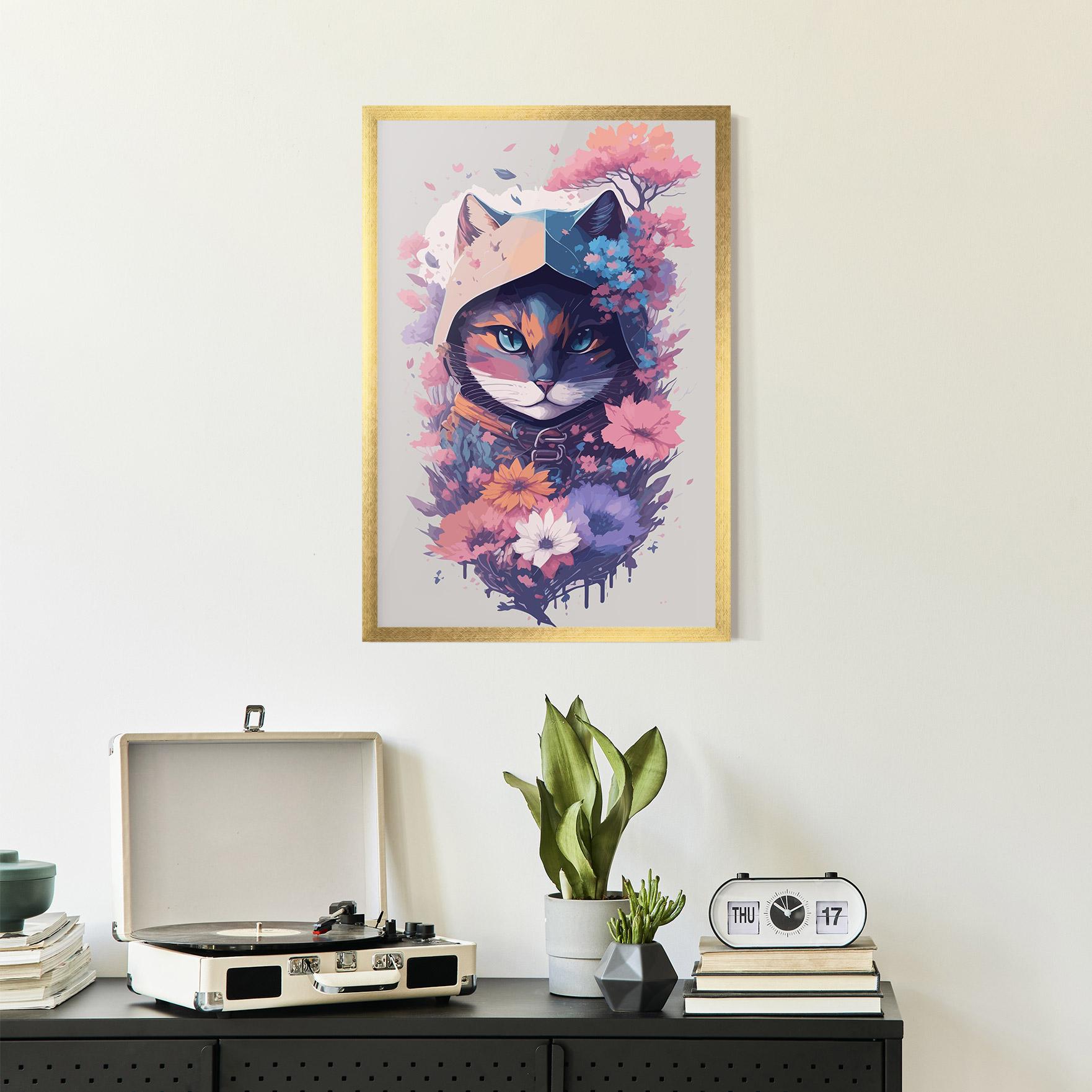 Plakat w Ramie Purple Cat mockup 2