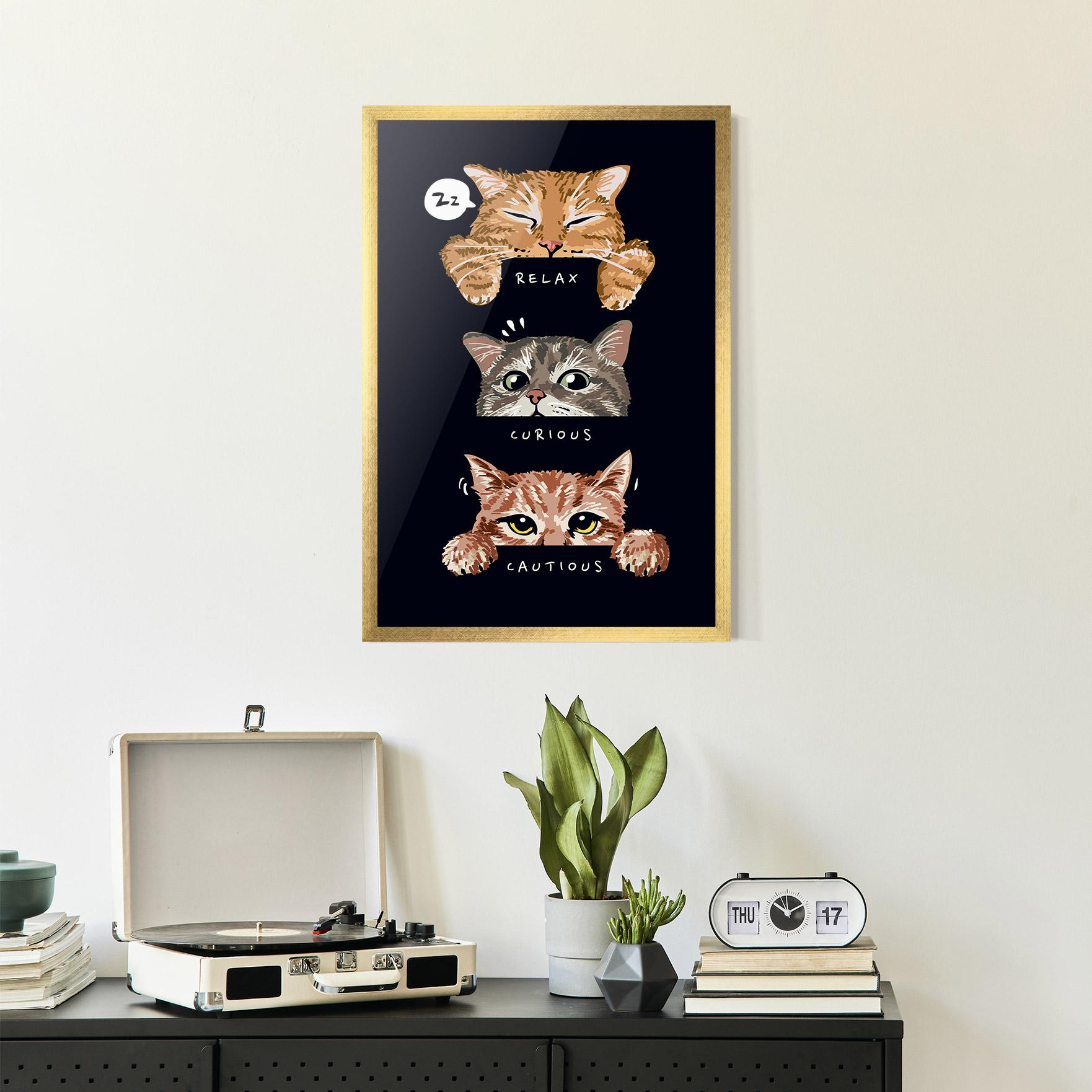 Plakat w Ramie Relax Cat mockup 2