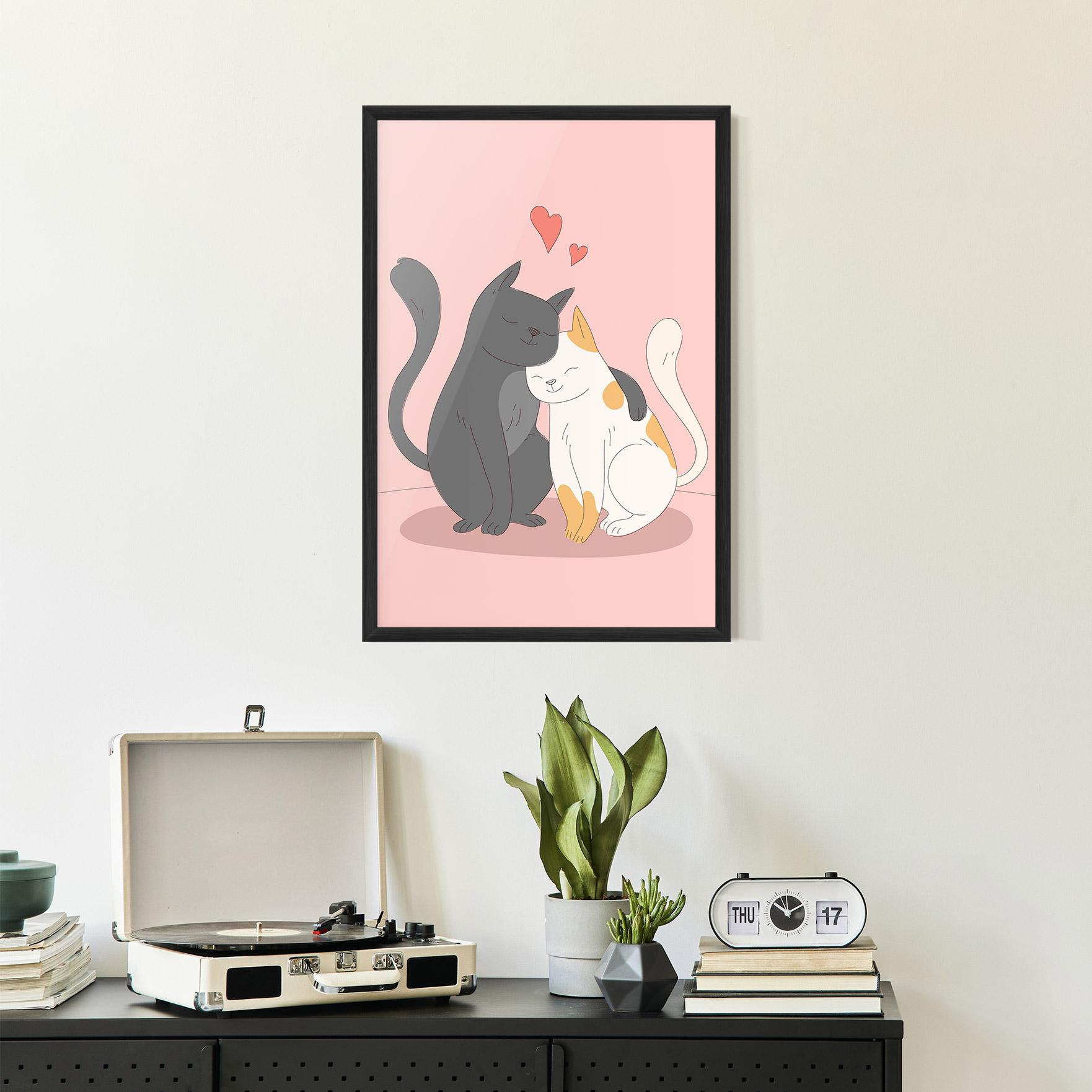 Plakat w Ramie Lover Cats mockup 2