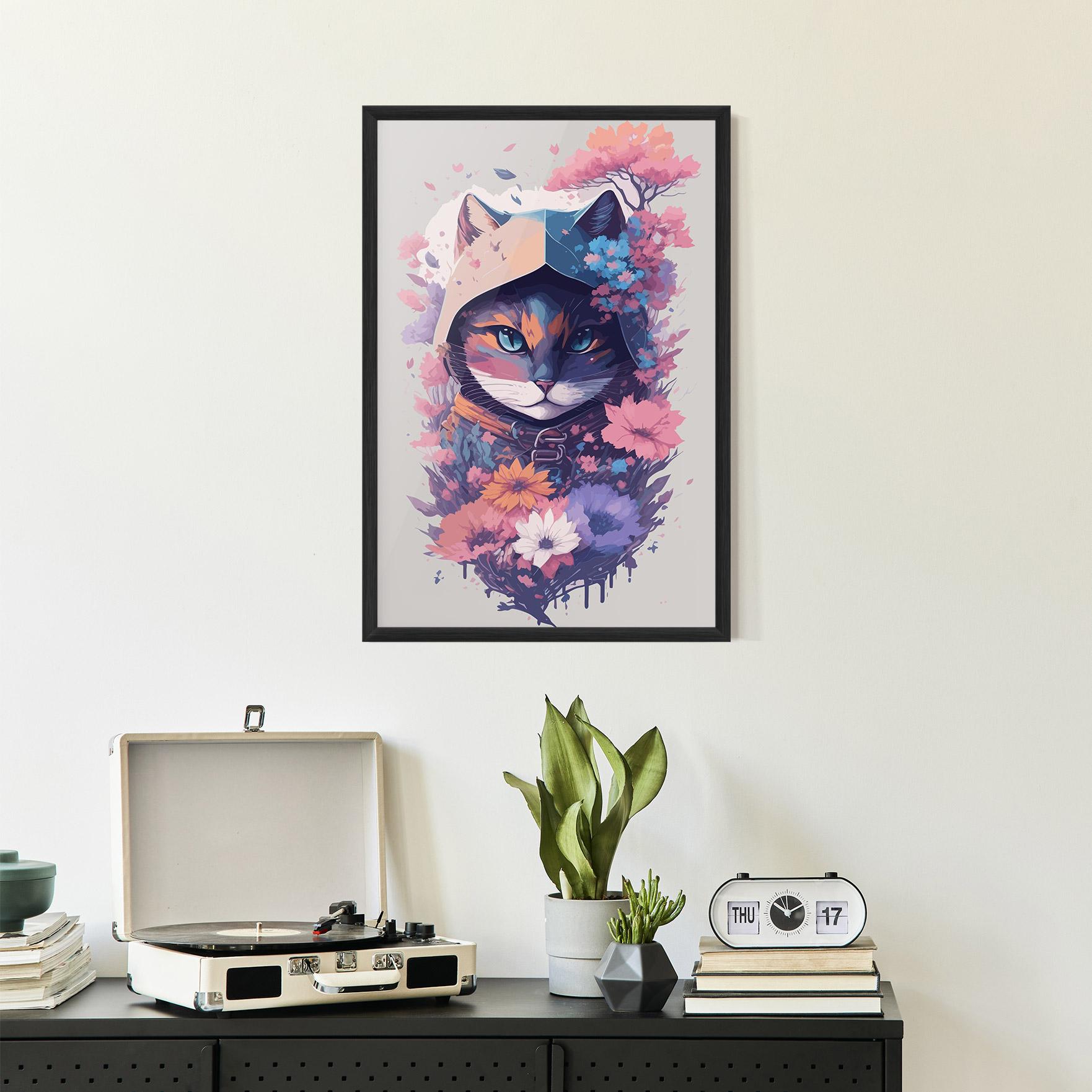 Plakat w Ramie Purple Cat mockup 2