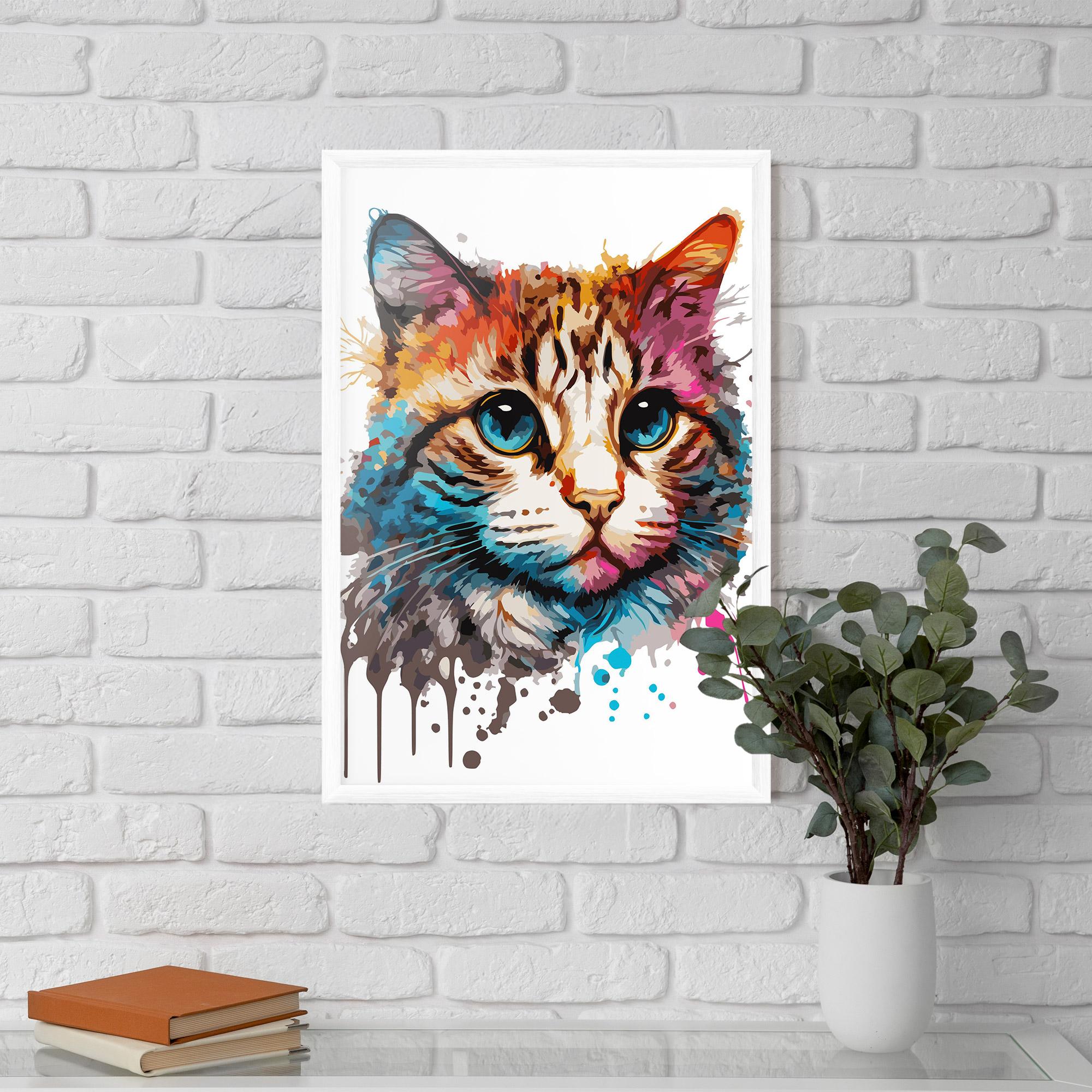 Plakat w Ramie Blue Eyes Cat mockup 5