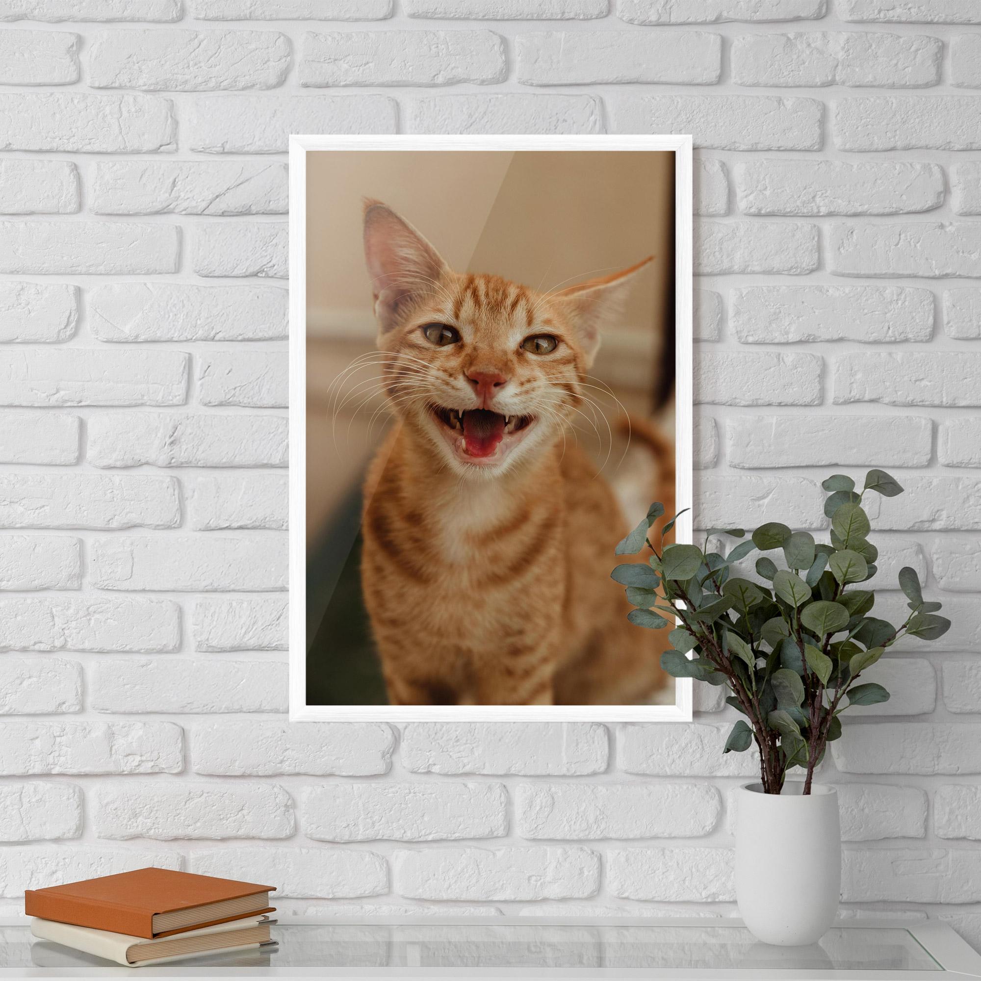 Plakat w Ramie Orange Cat Smiling mockup 5