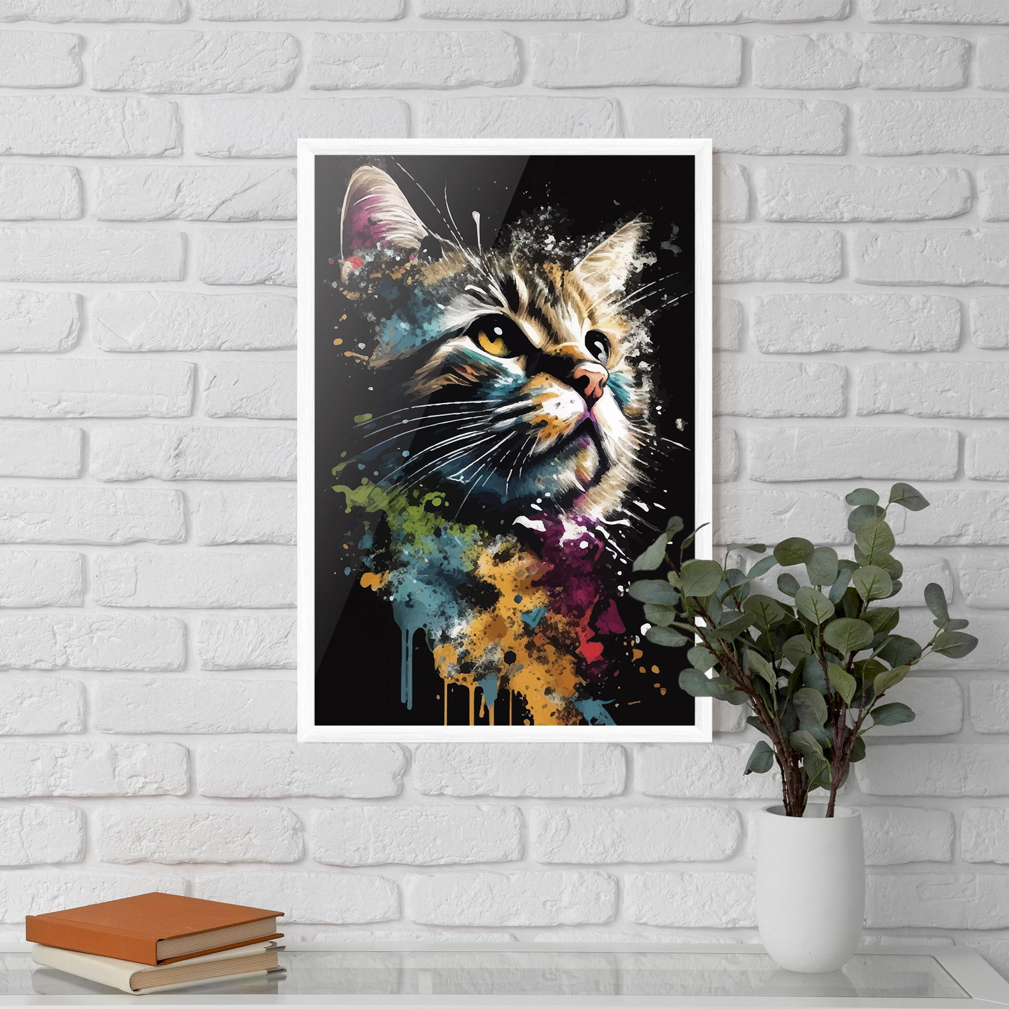 Plakat w Ramie Painted Cat mockup 5