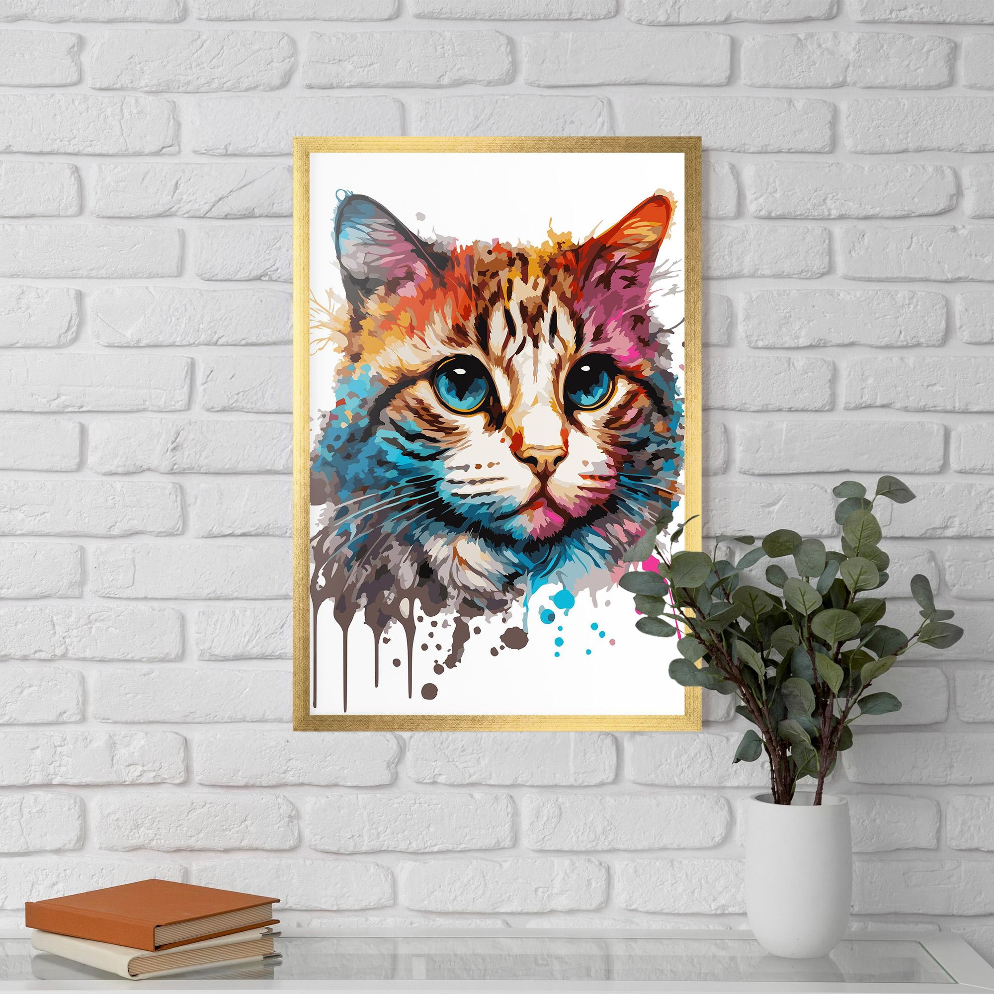 Plakat w Ramie Blue Eyes Cat mockup 5