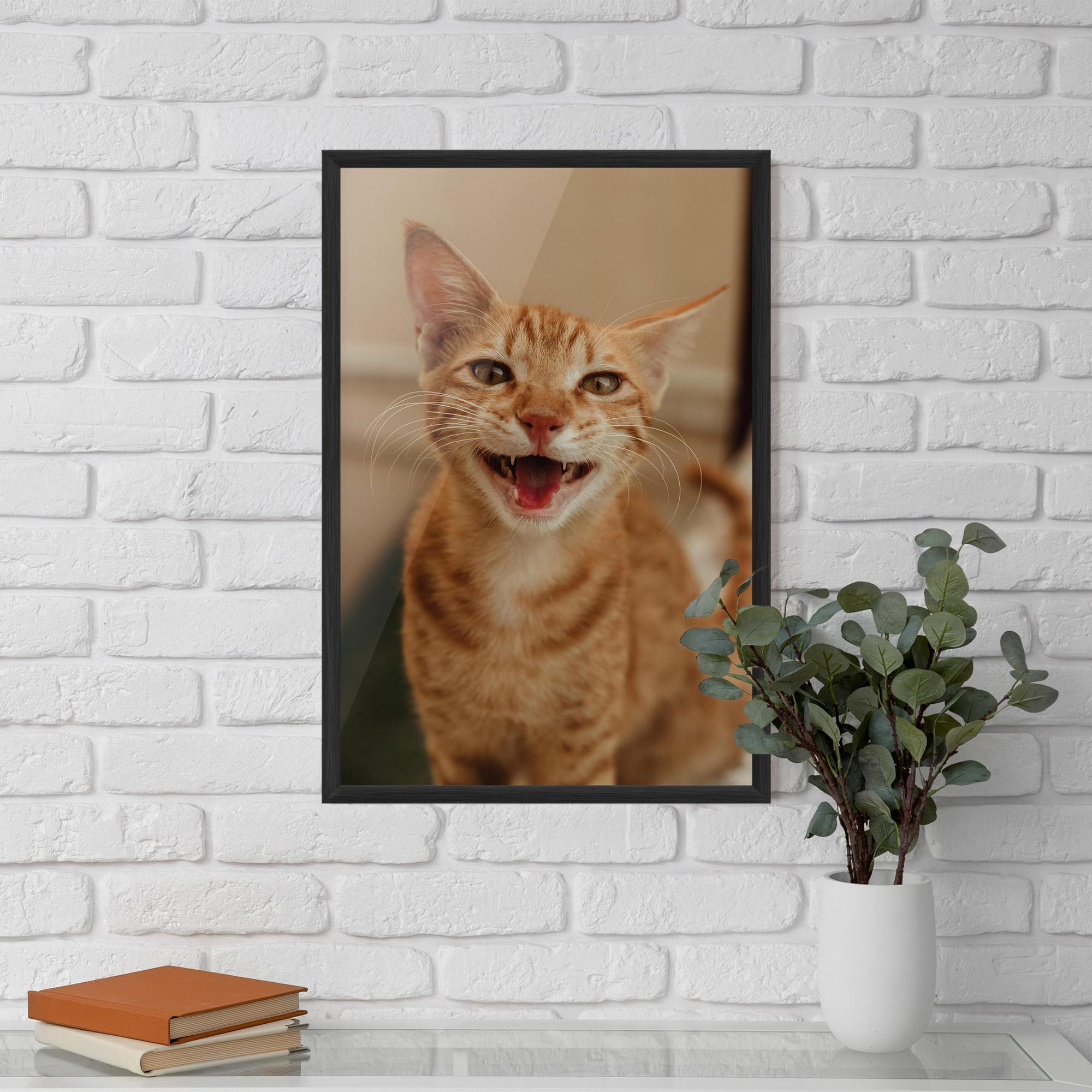 Plakat w Ramie Orange Cat Smiling mockup 5