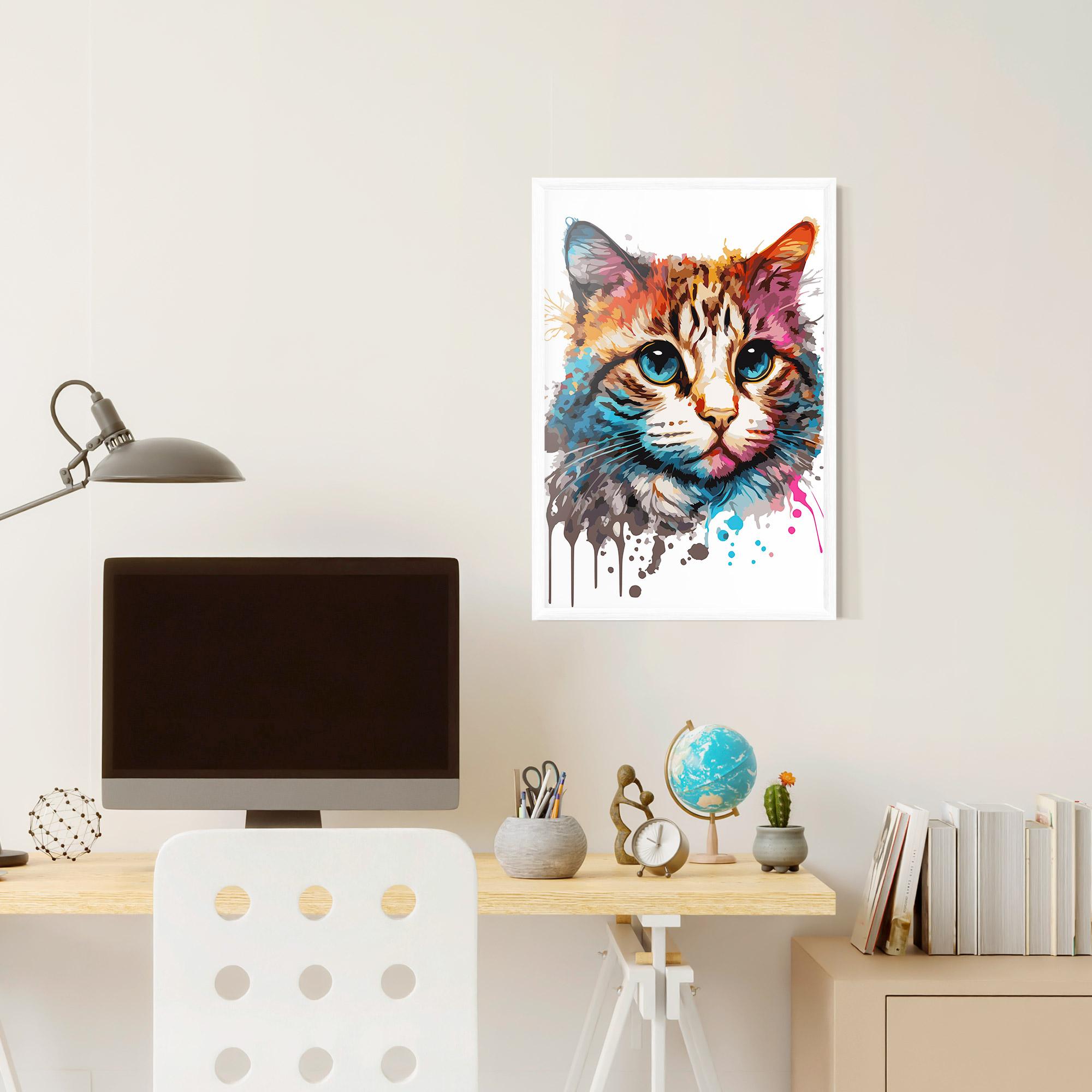 Plakat w Ramie Blue Eyes Cat mockup 6