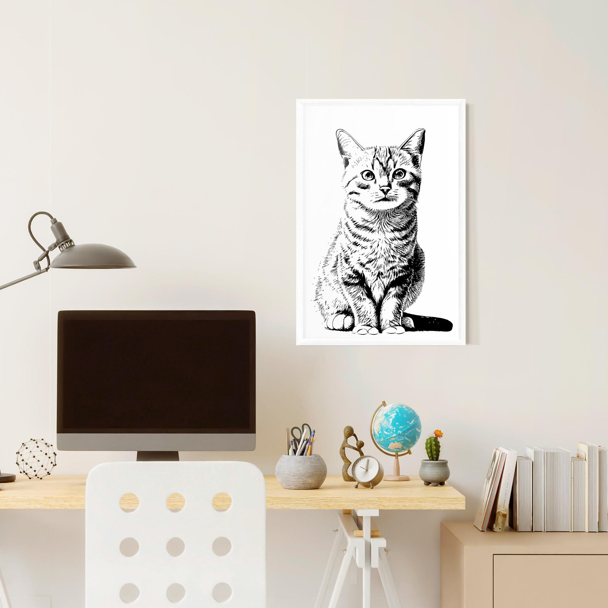 Plakat w Ramie Hand Drawn Cat mockup 6