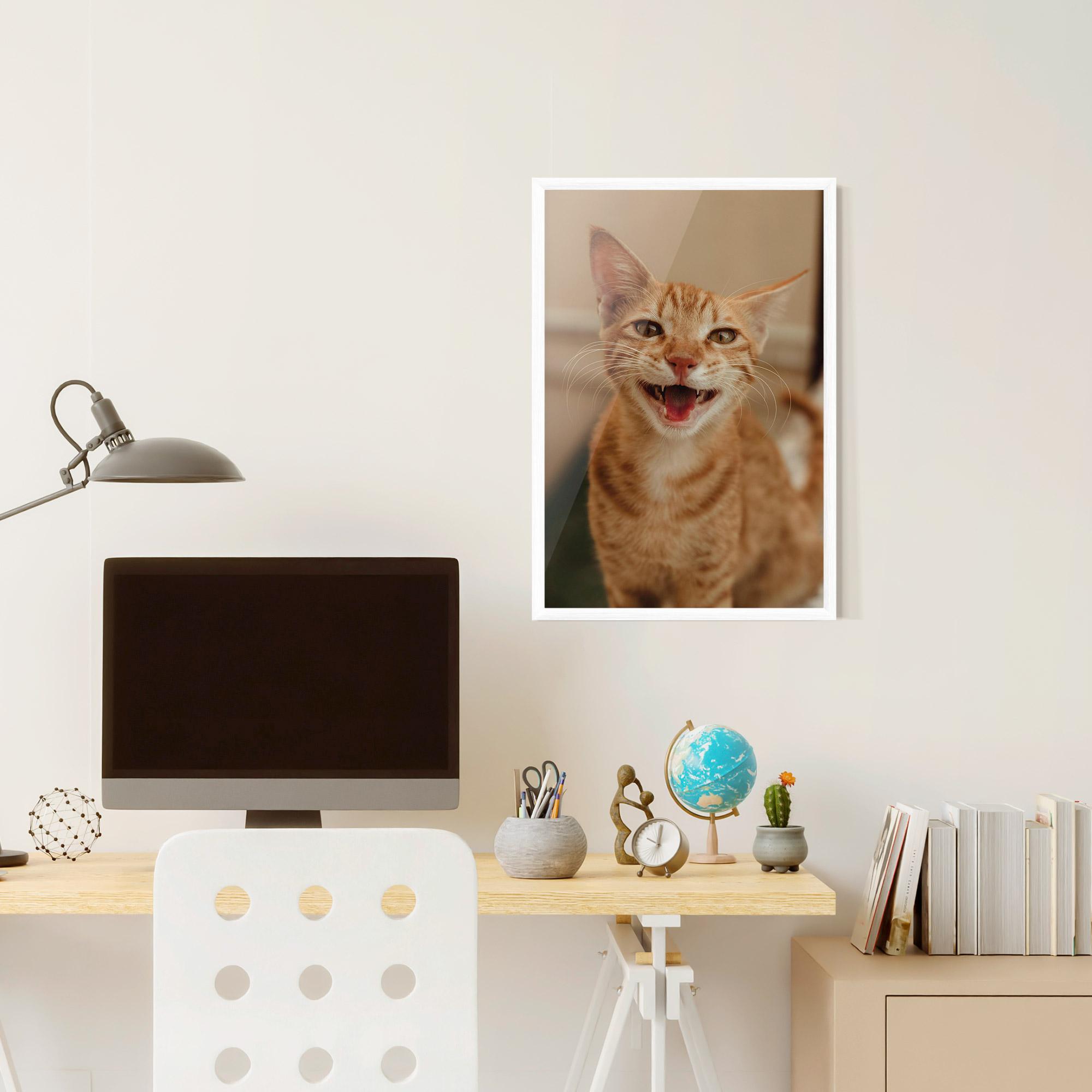 Plakat w Ramie Orange Cat Smiling mockup 6