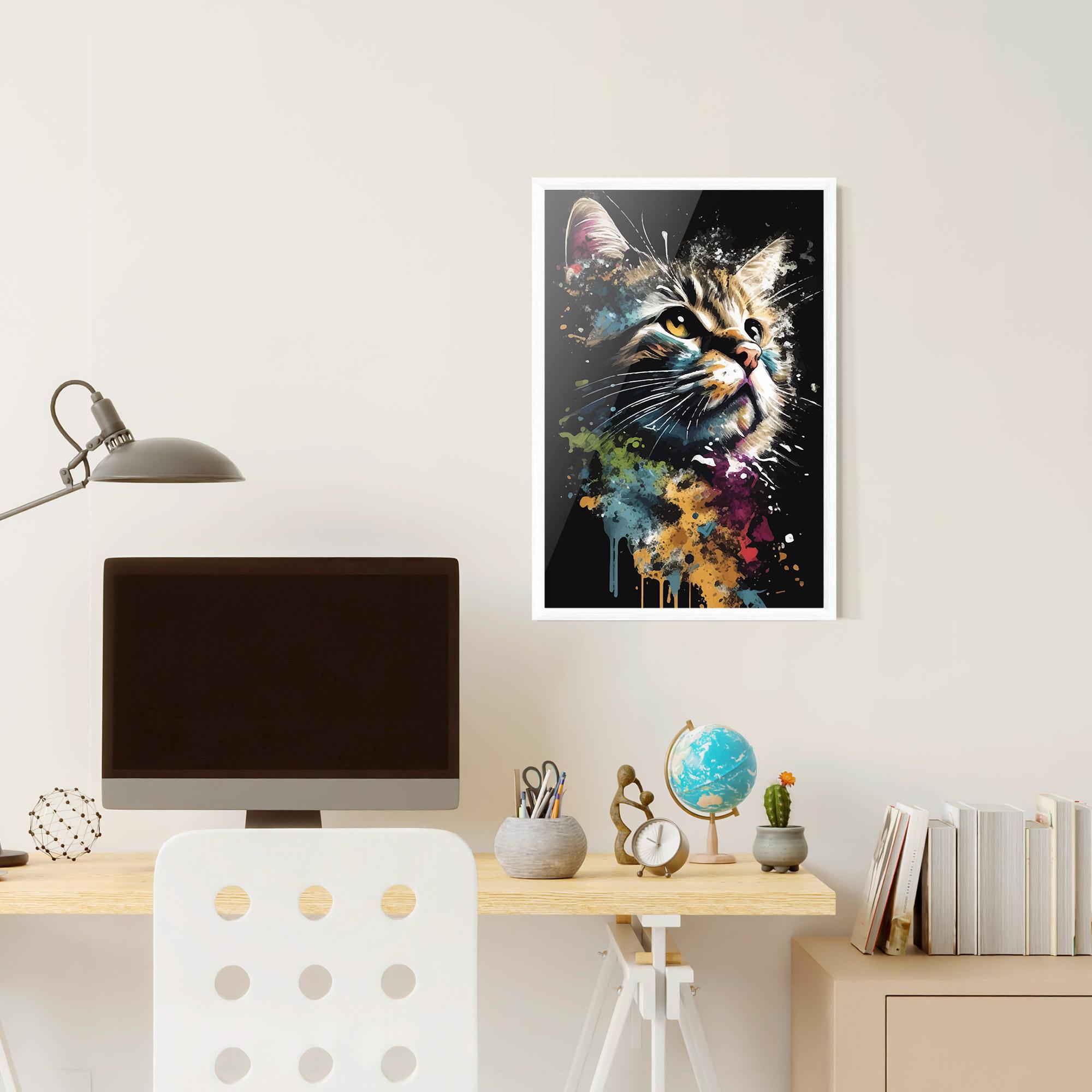 Plakat w Ramie Painted Cat mockup 6