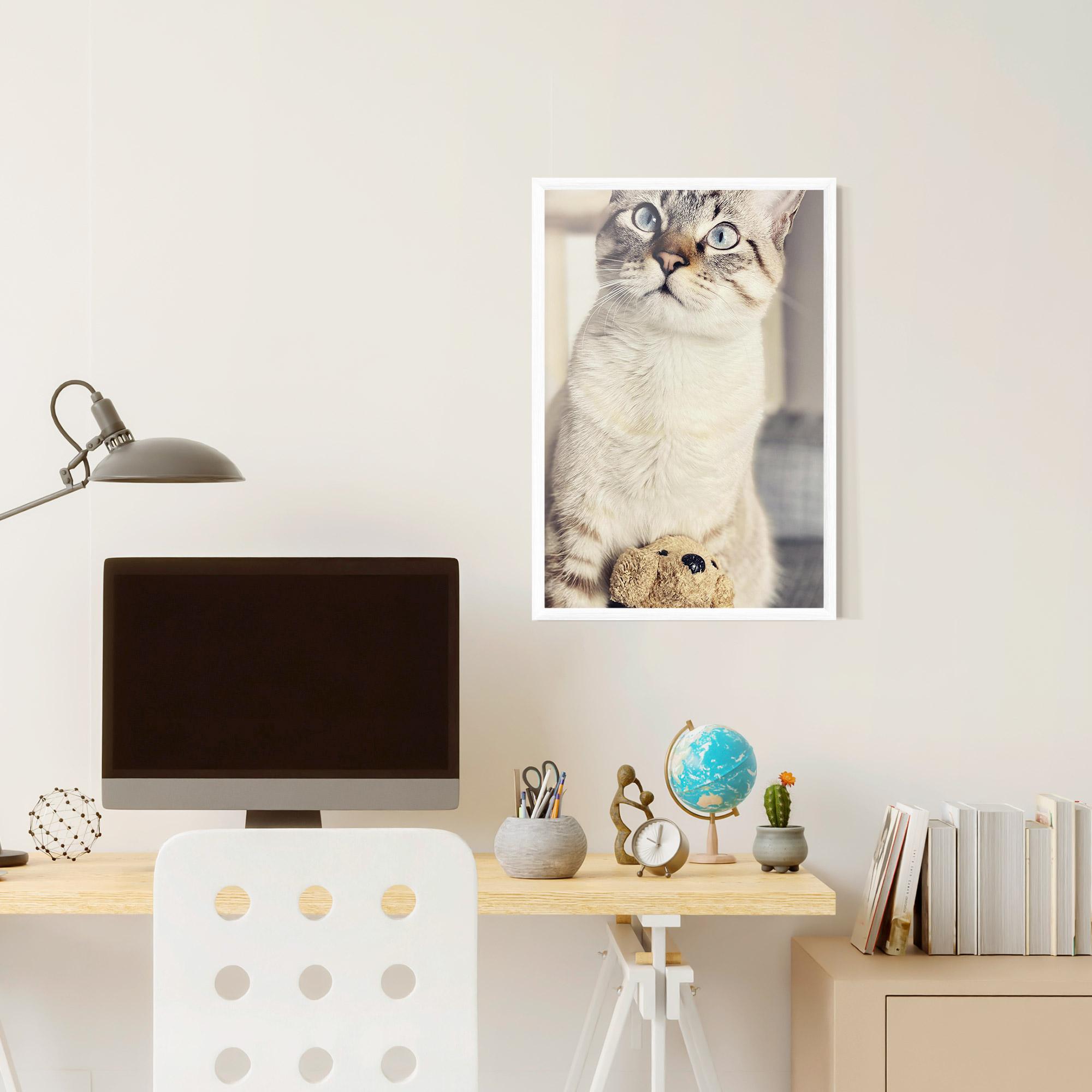 Plakat w Ramie Pretty Blue Eyes Cat mockup 6