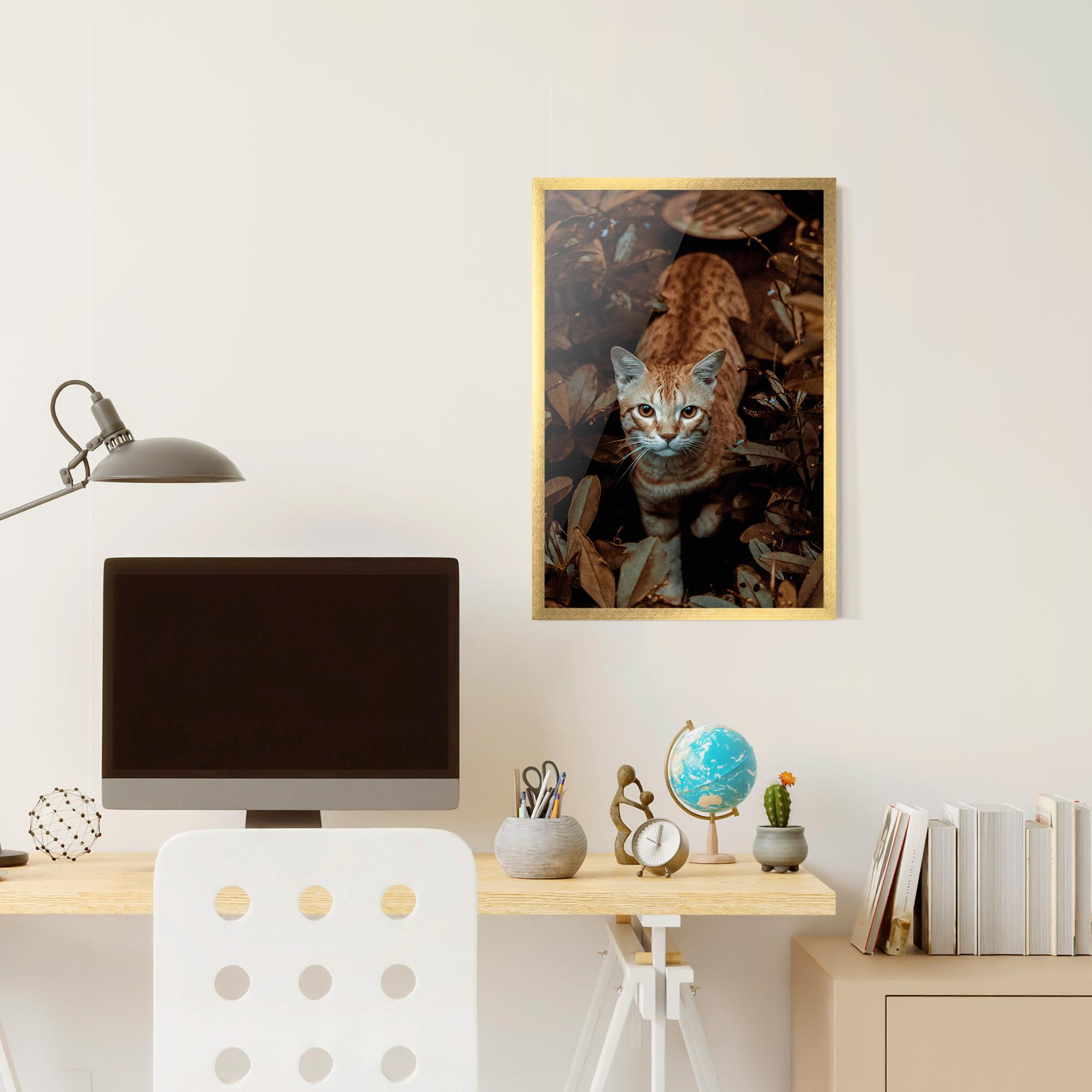 Plakat w Ramie Autumn Orange Cat mockup 6