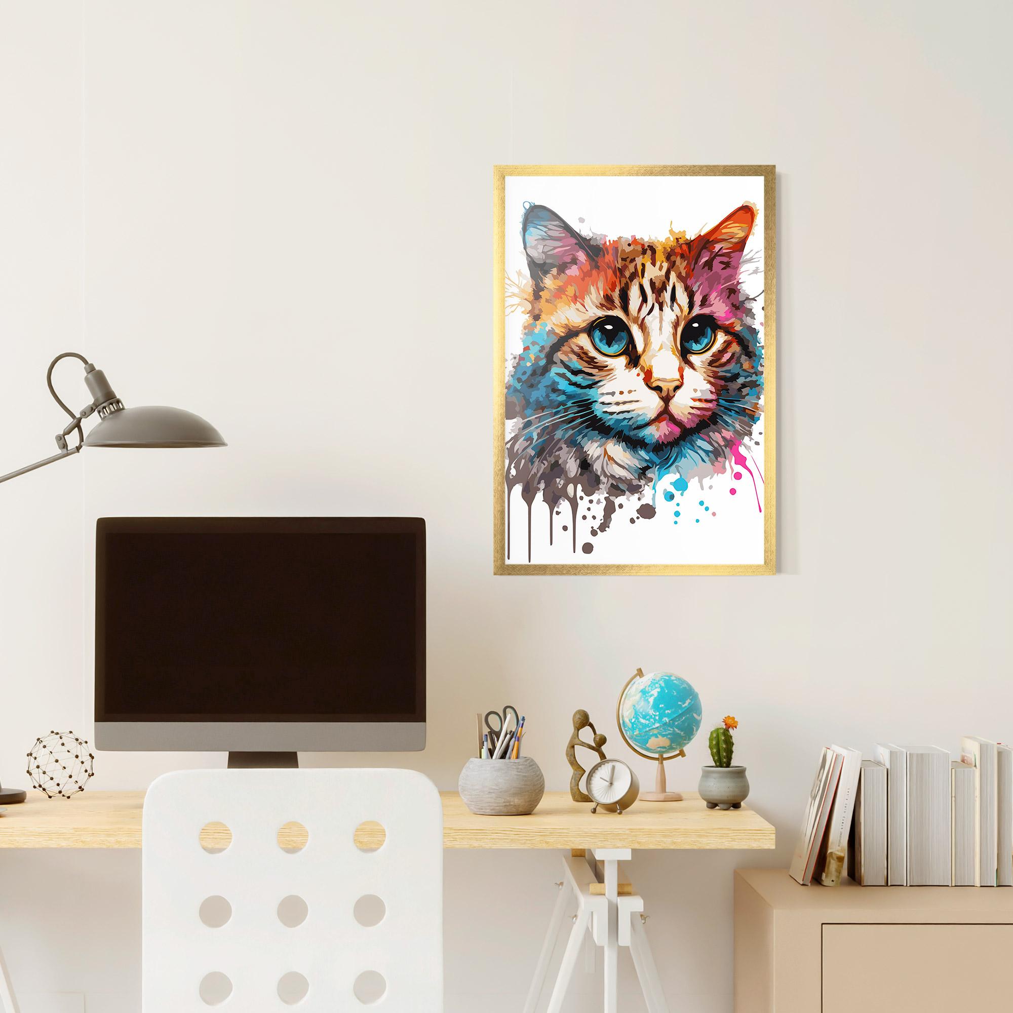 Plakat w Ramie Blue Eyes Cat mockup 6