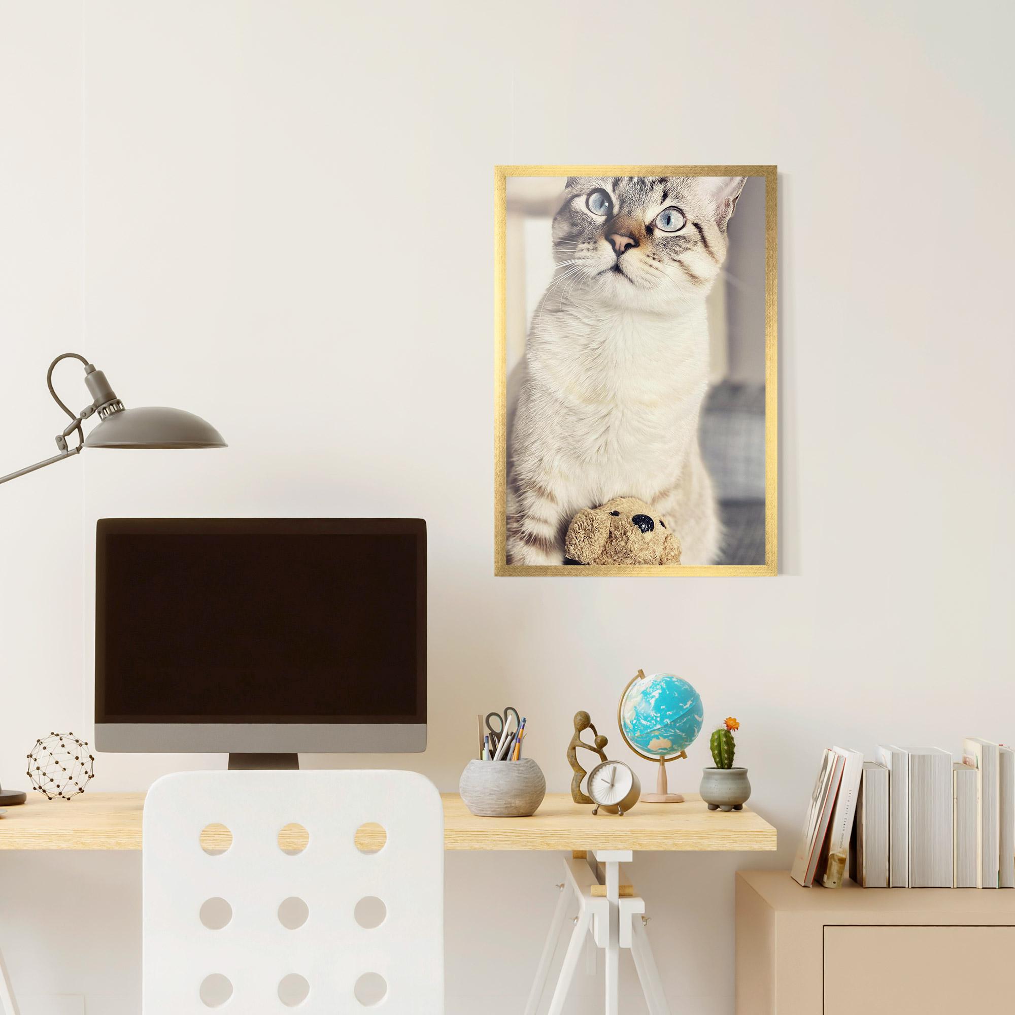Plakat w Ramie Pretty Blue Eyes Cat mockup 6