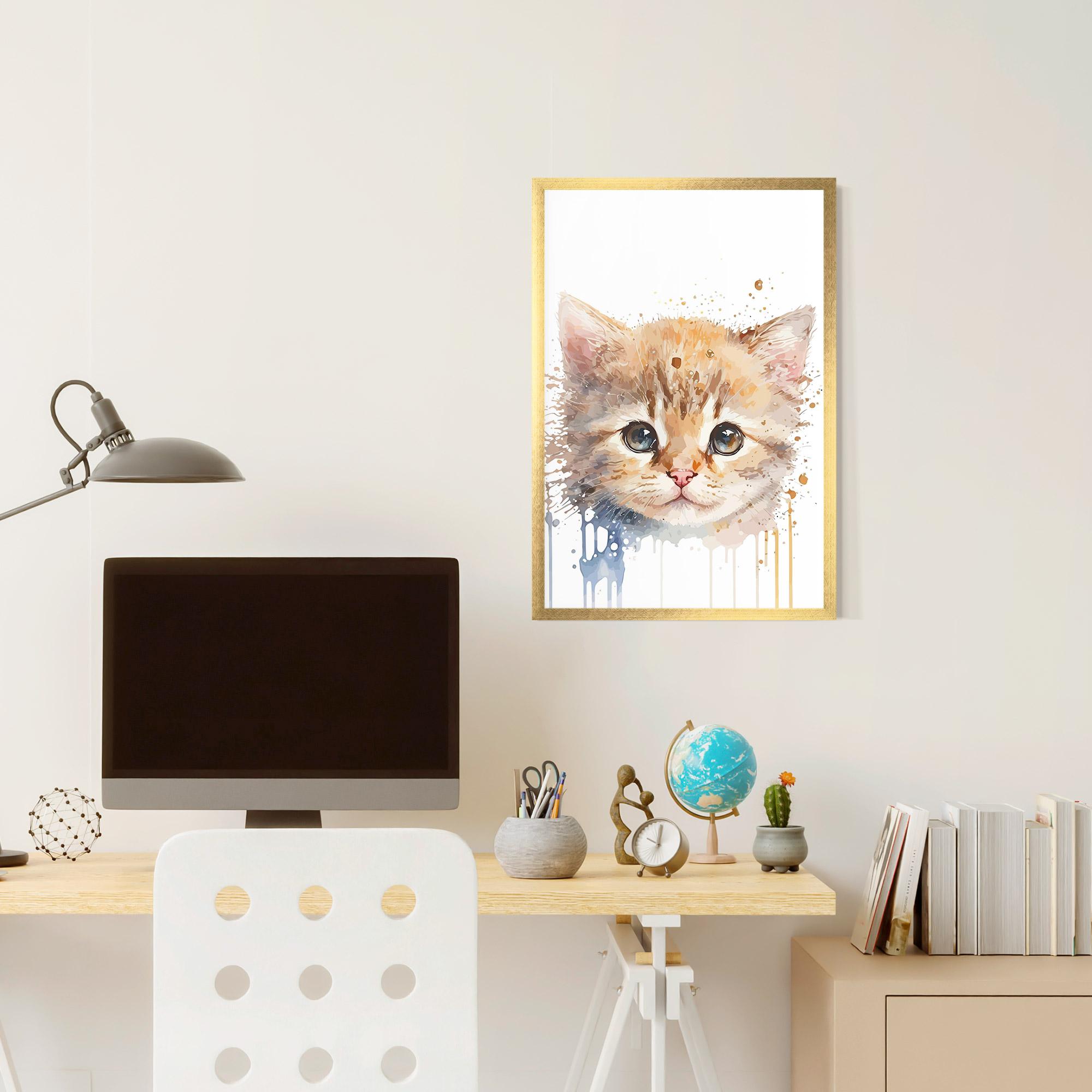 Plakat w Ramie Watercolor Animal Cat mockup 6