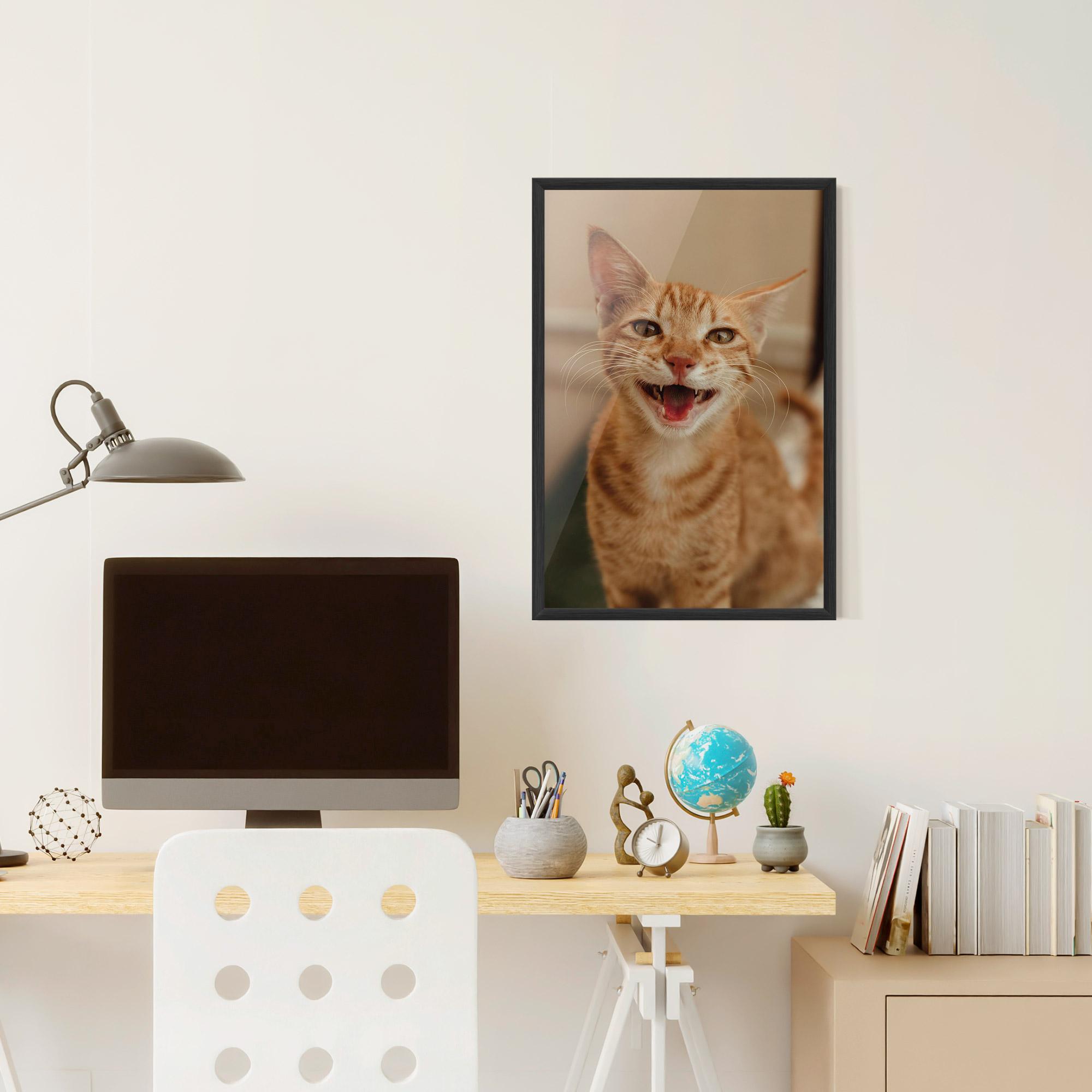 Plakat w Ramie Orange Cat Smiling mockup 6