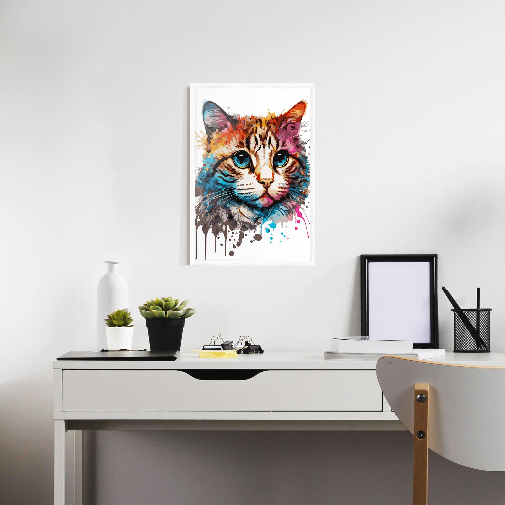 Plakat w Ramie Blue Eyes Cat mockup 7